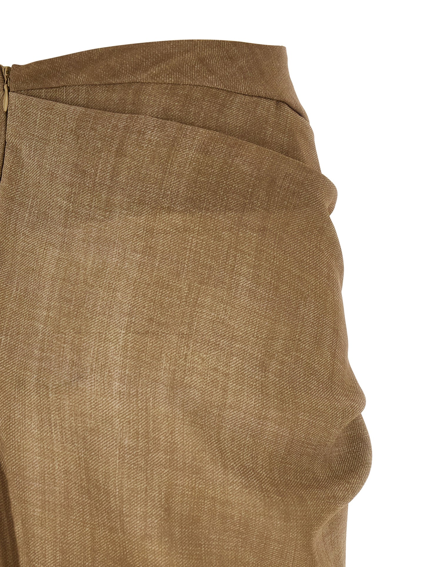 Ermanno Scervino Women's Denim Asymmetrical & Polyester Skirt - Beige Sand Print