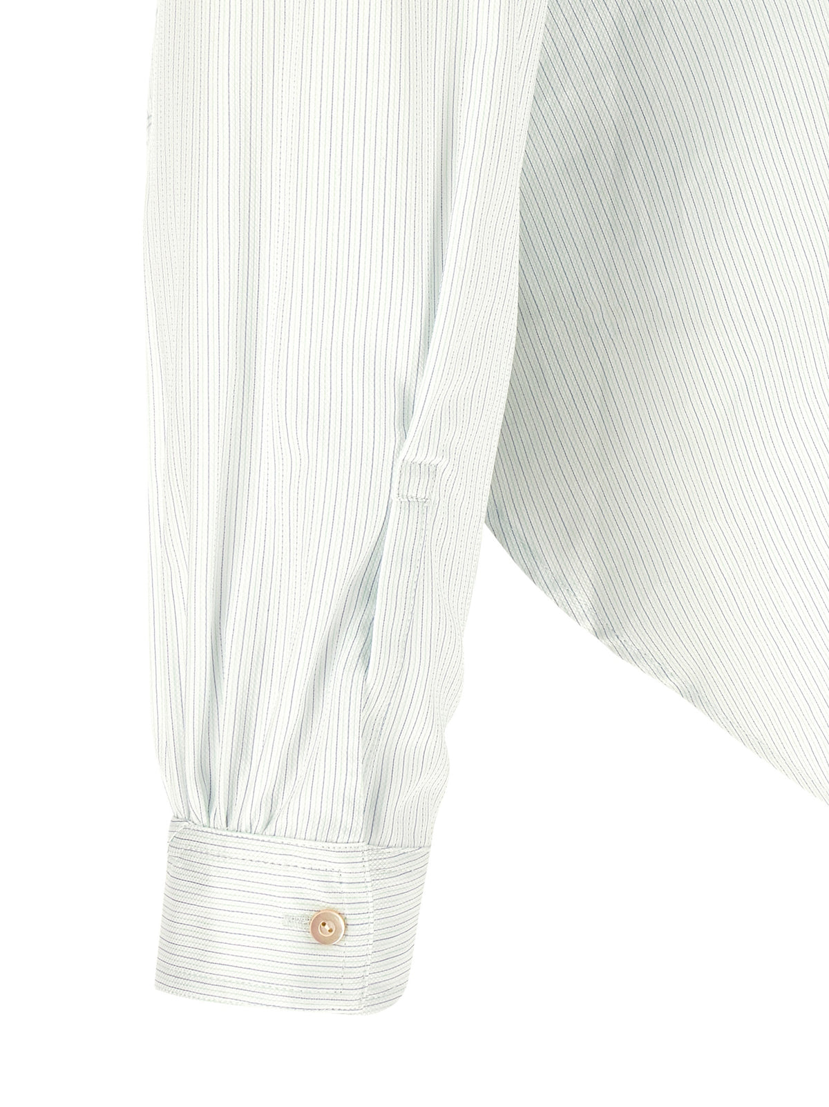 Kiko Kostadinov Men's Flared Long-Sleeve Cotton Blouse - Bicolour Green Pearl Striped