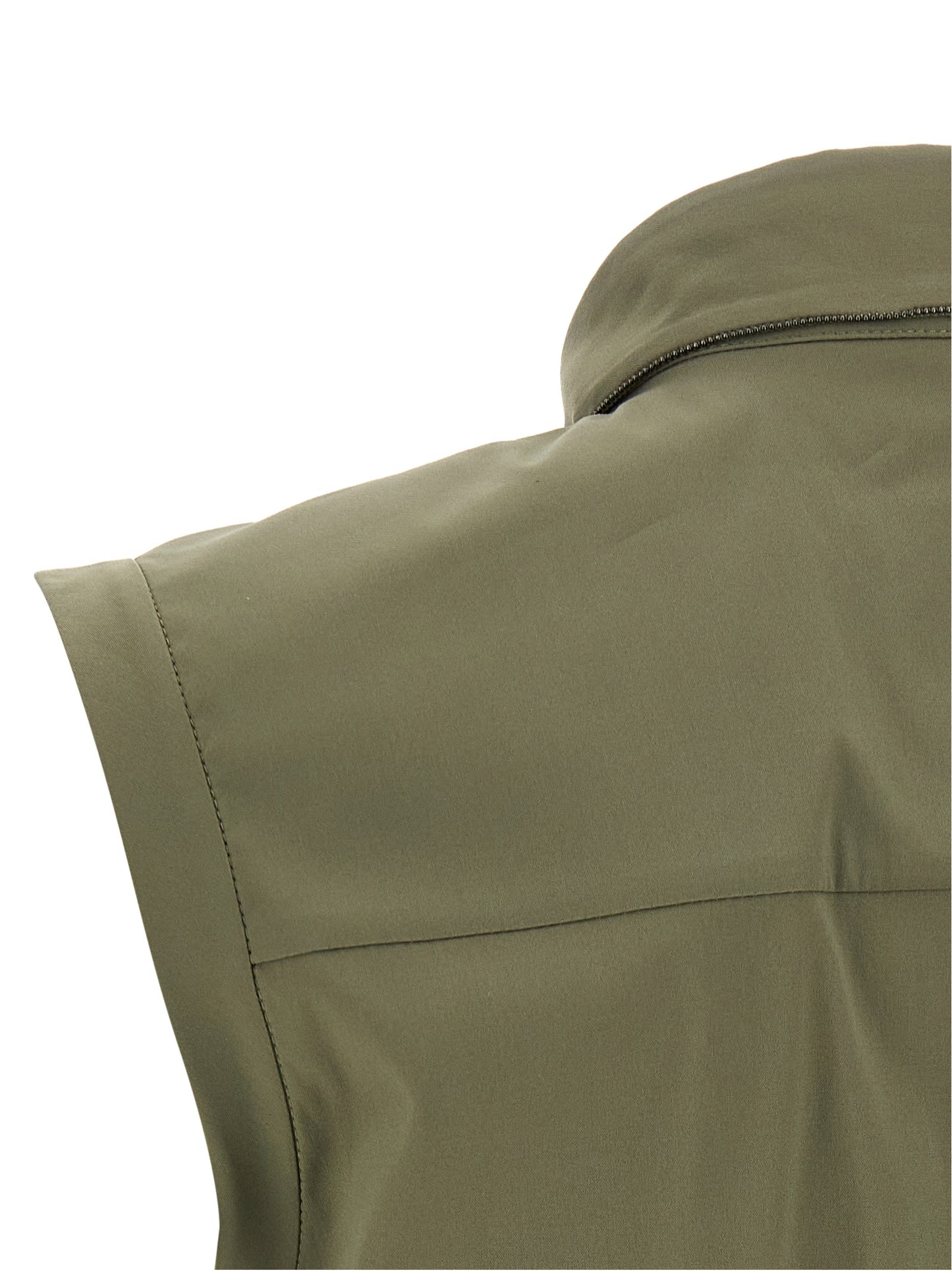 Brunello Cucinelli Monile Women's Sleeveless Stretch Polyamide Cotton Blouse - Bicolour Green