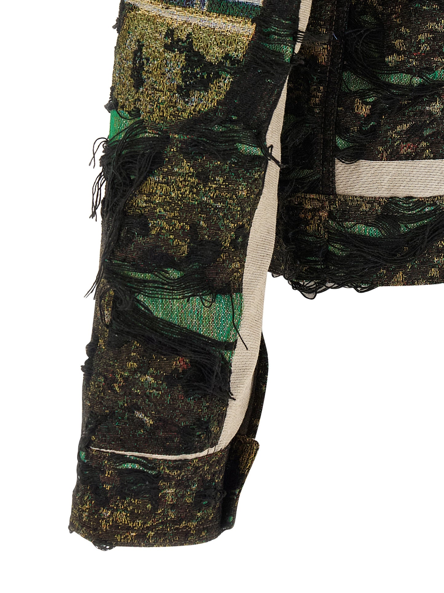 Junya Watanabe Japanese Men's Polyester Cotton & Nylon Jacket - Multicolor Patterned Jacquard