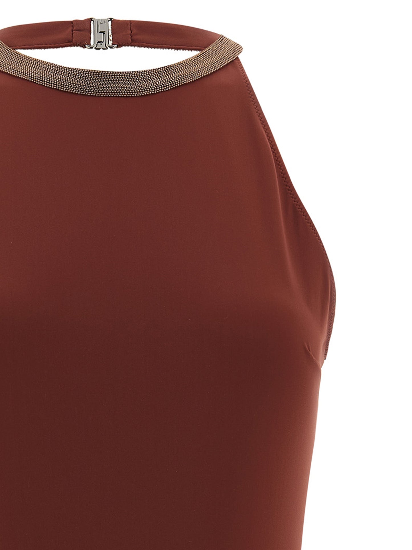 Brunello Cucinelli Monile Women's Stretch Polyamide One-Piece Swimsuit - Bordeaux