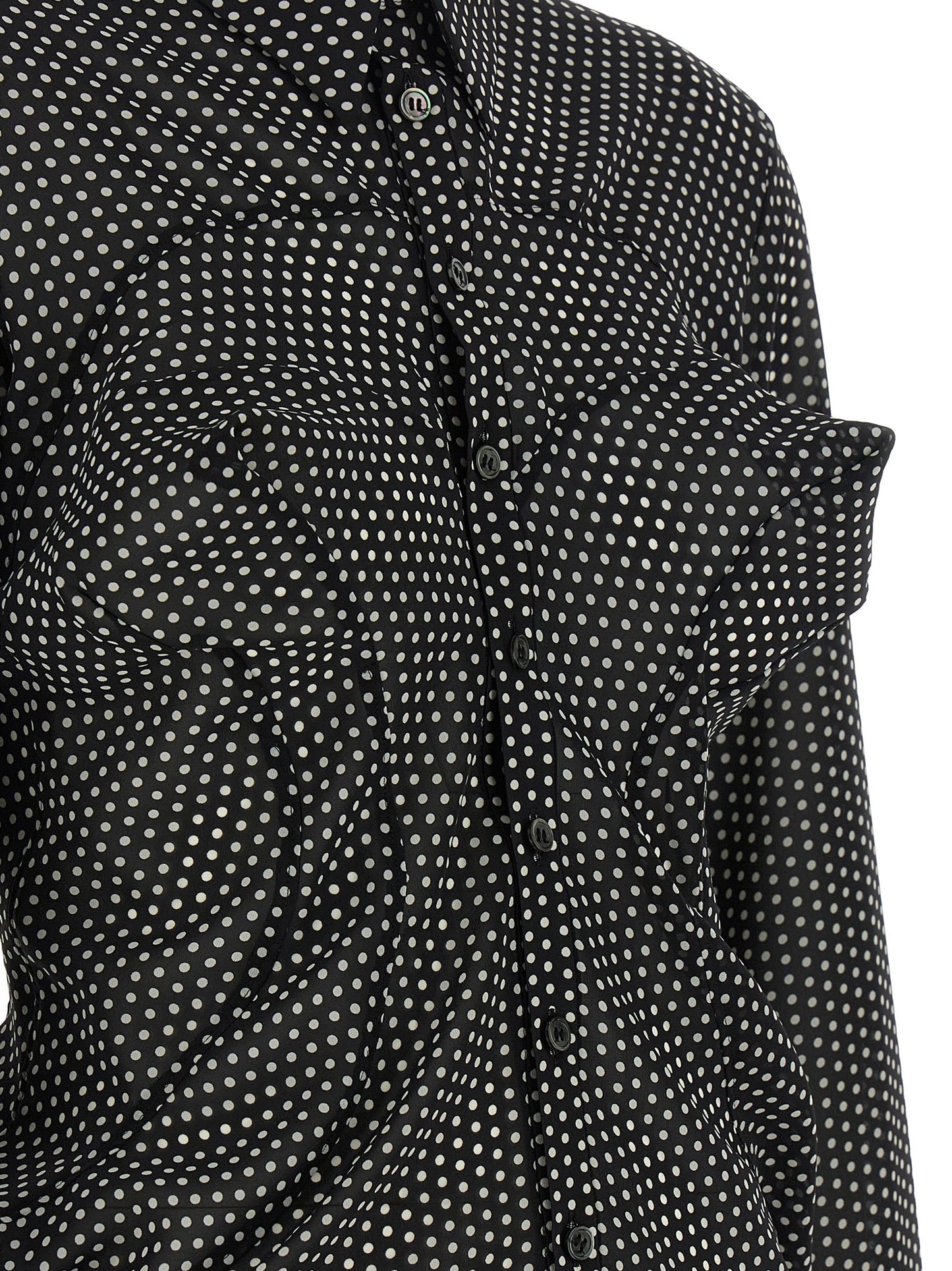 Junya Watanabe Women's Silk & Polyester Blouse - Bicolour Black White