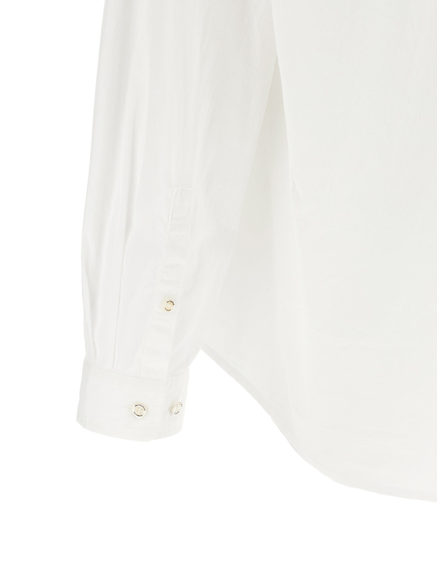 Undercover Men's Relaxed Fit Long-Sleeve Mandarin Neck Cotton Shirt - White