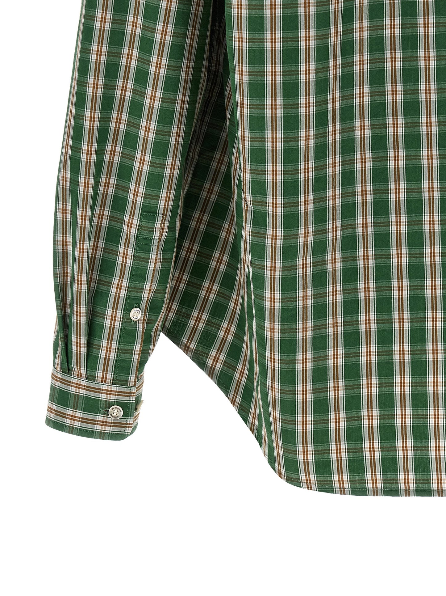 Undercover Men's Mandarin Neck Cotton Polyester Blouse - Bicolour Green Print