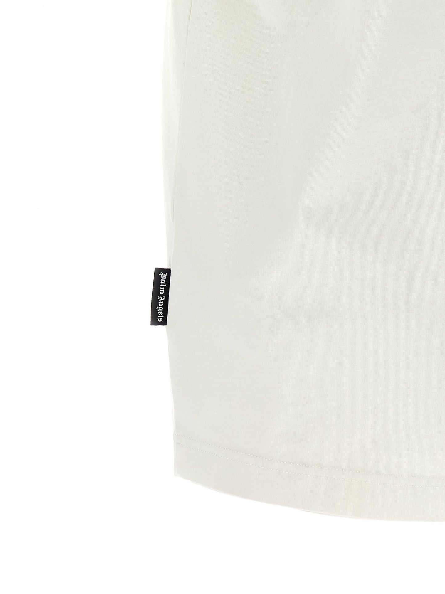 Palm Angels Men's Short-Sleeve Crew Neck Cotton T-Shirt - White Print