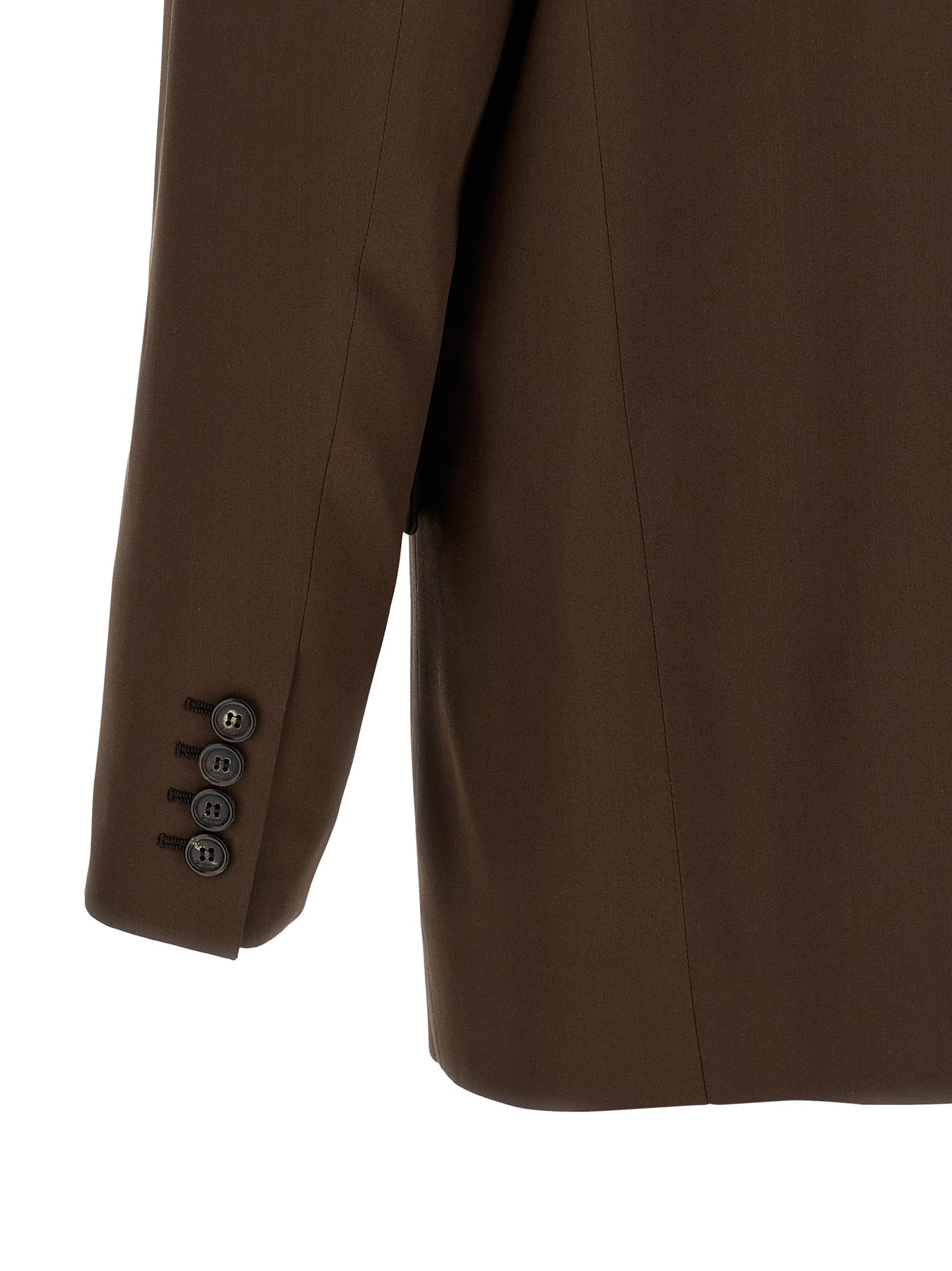 Saint Laurent Men's Double Breasted Silk Satin Blazer - Brown