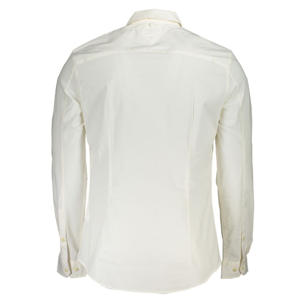 Tommy Hilfiger Crisp Men's Slim Long-Sleeve Stretch Organic Cotton Dress Shirt - White