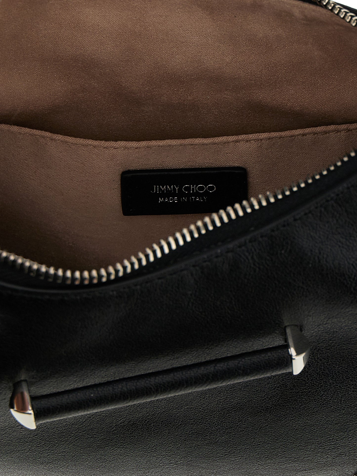 Jimmy Choo Leather & Brass Shoulder Hobo Bag - White