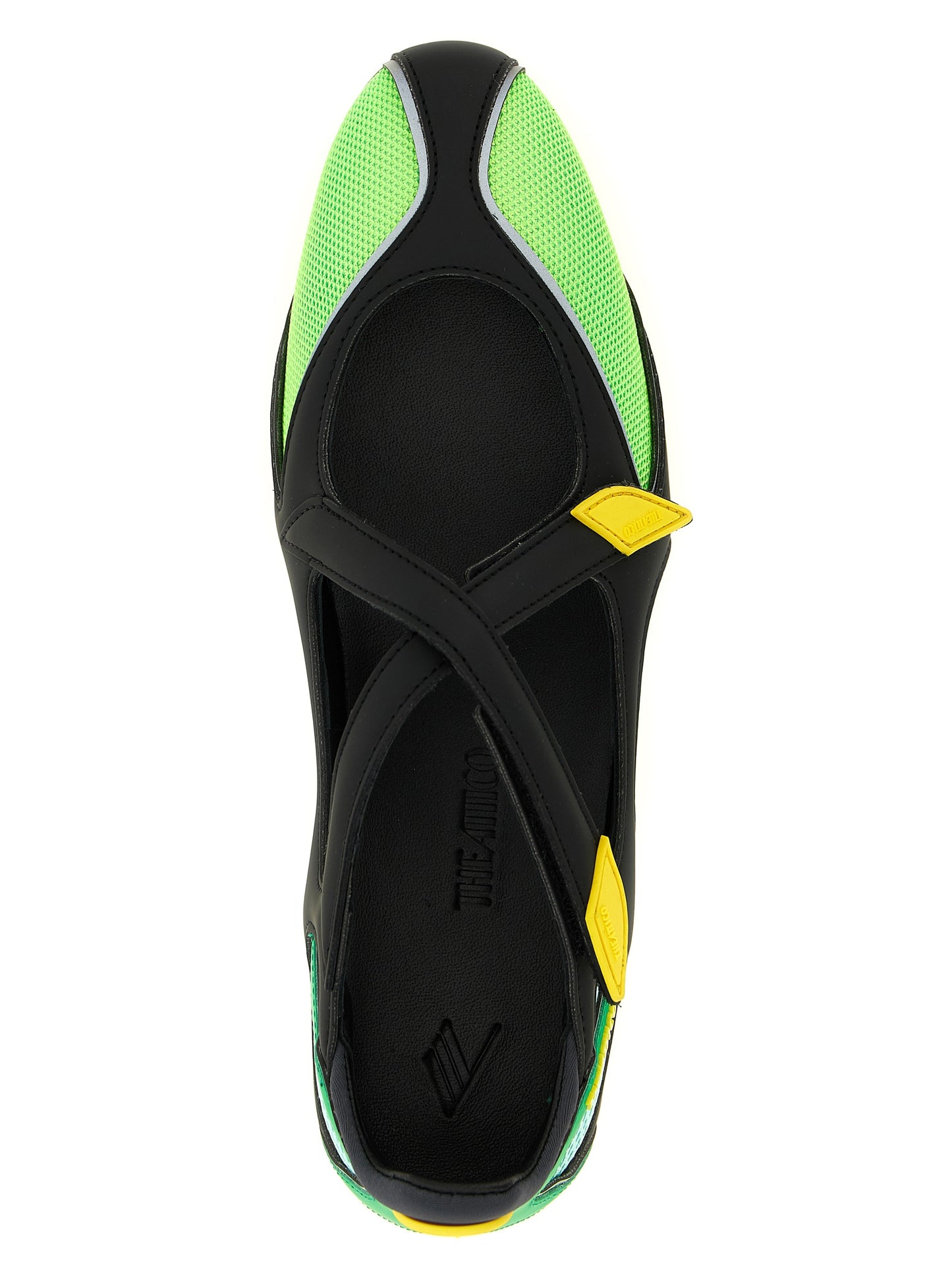 The Attico Women's Polyester Polyurethane & Polyethylene Ballet Flat Shoes - Bicolour Green