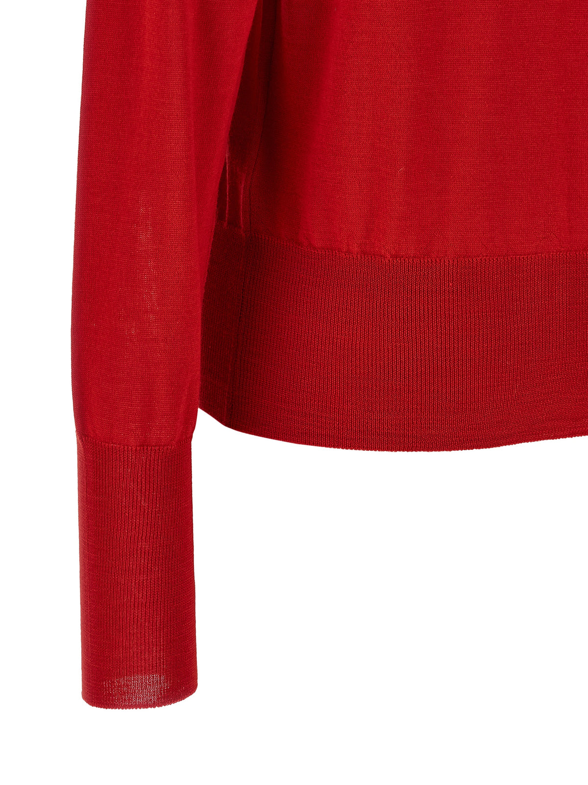 Vivienne Westwood Orb Women's Crew Neck Wool & Silk Cardigan - Multicolor Red