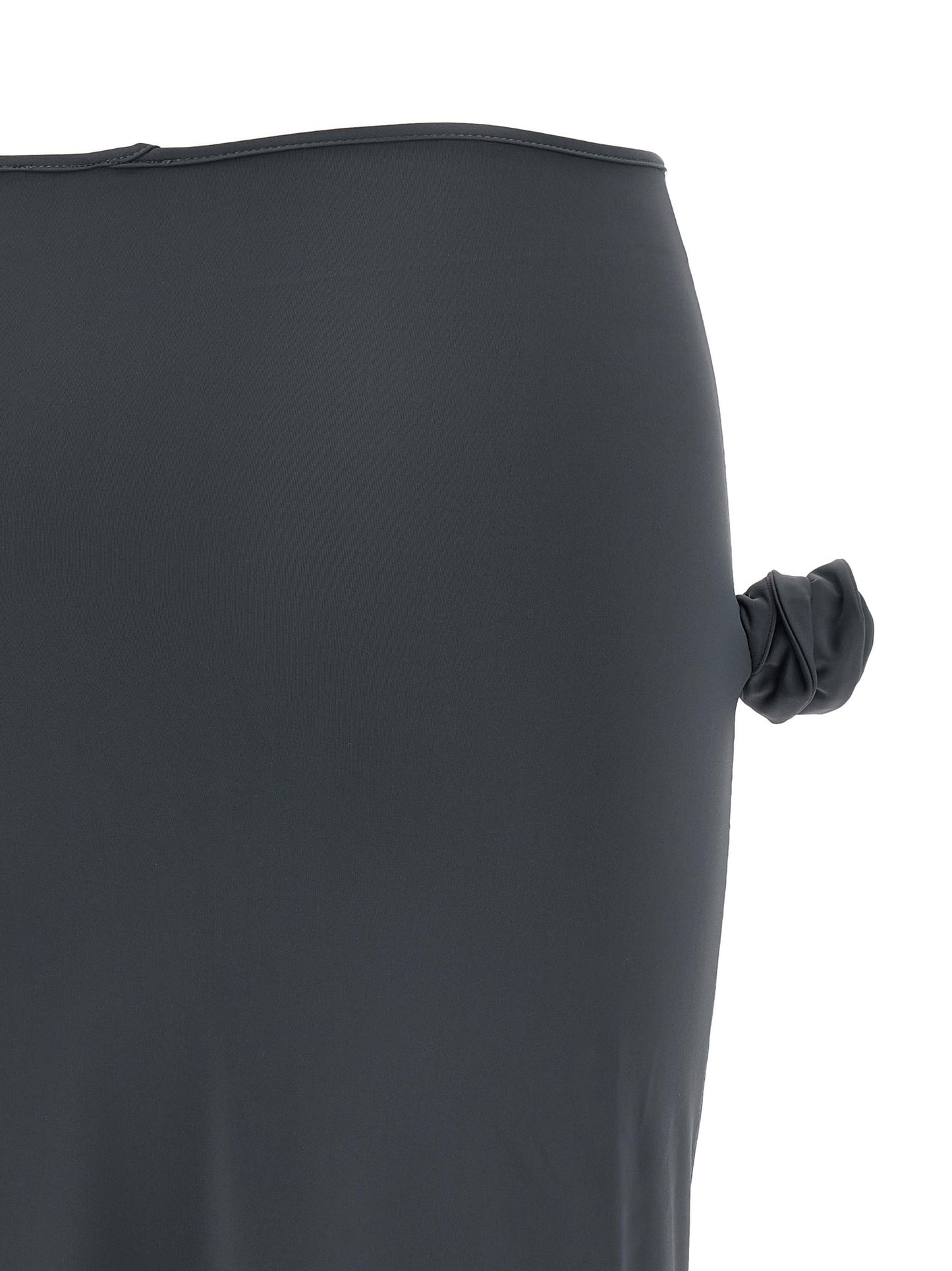 Coperni Women's Flared Asymmetrical Stretch Polyamide Skirt - Gray Floral