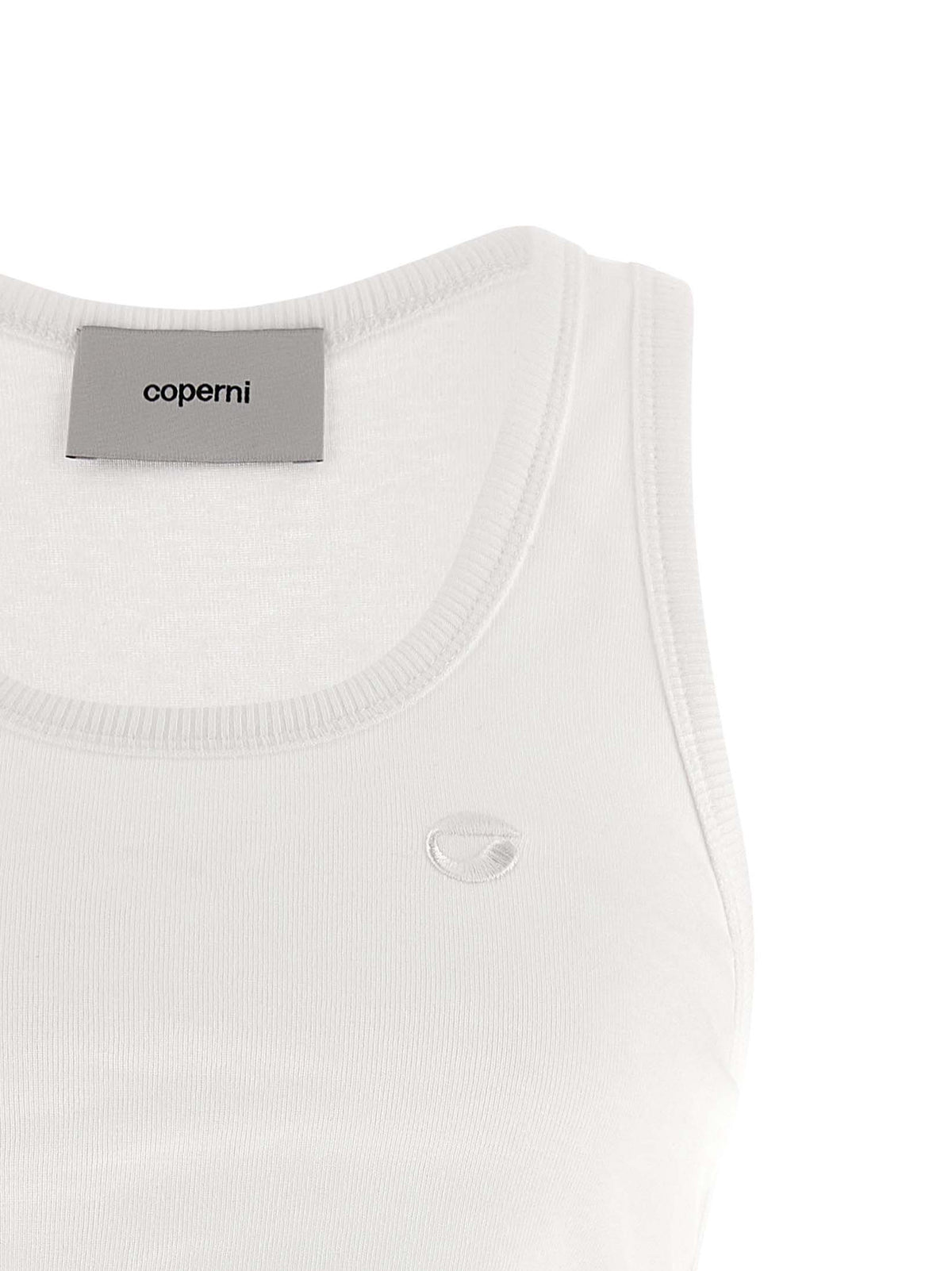 Coperni Women's Round Neck Organic Cotton Tank Top - White