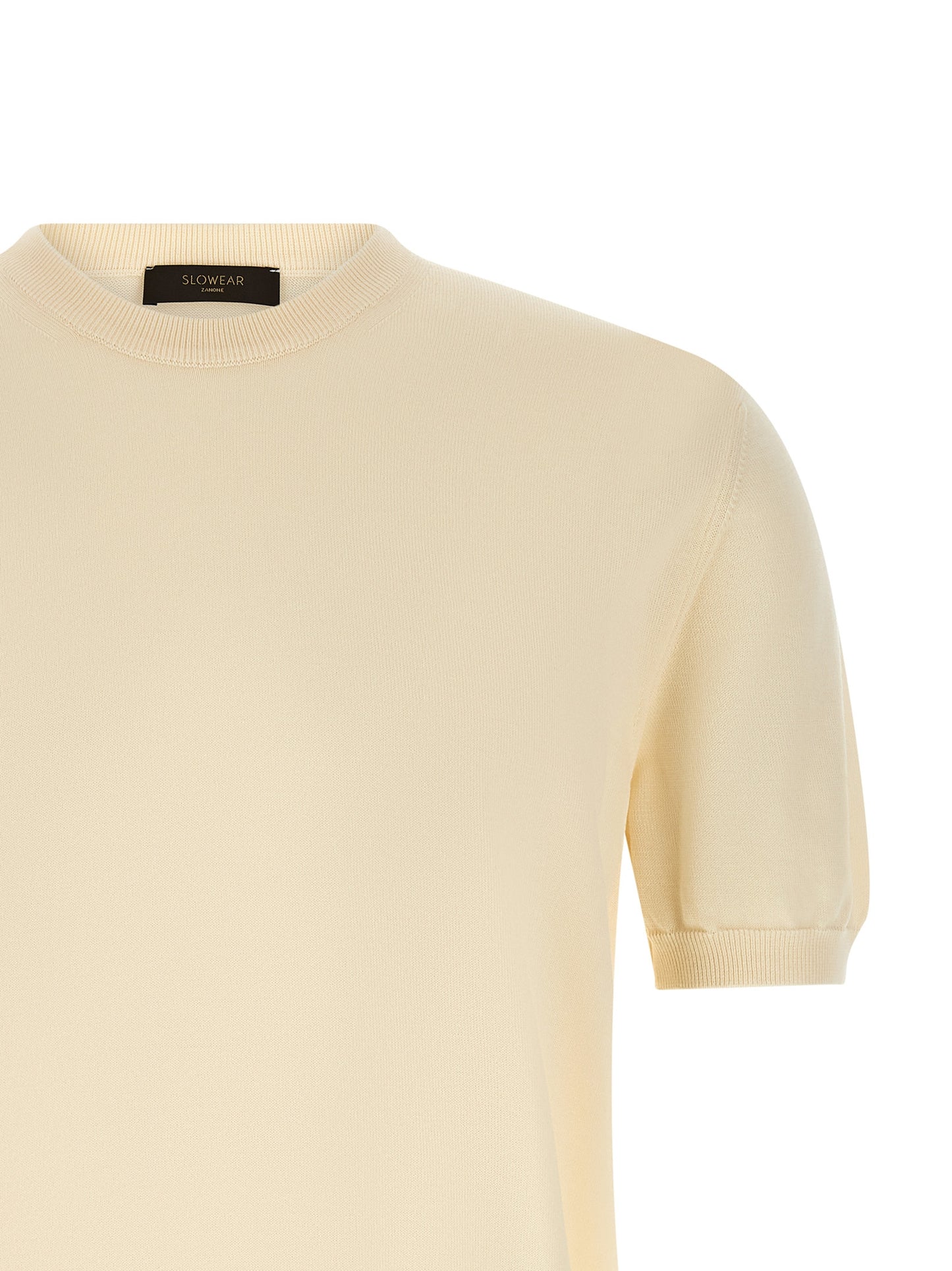 ZANONE Men's Crew Neck Cotton Cardigan - Beige