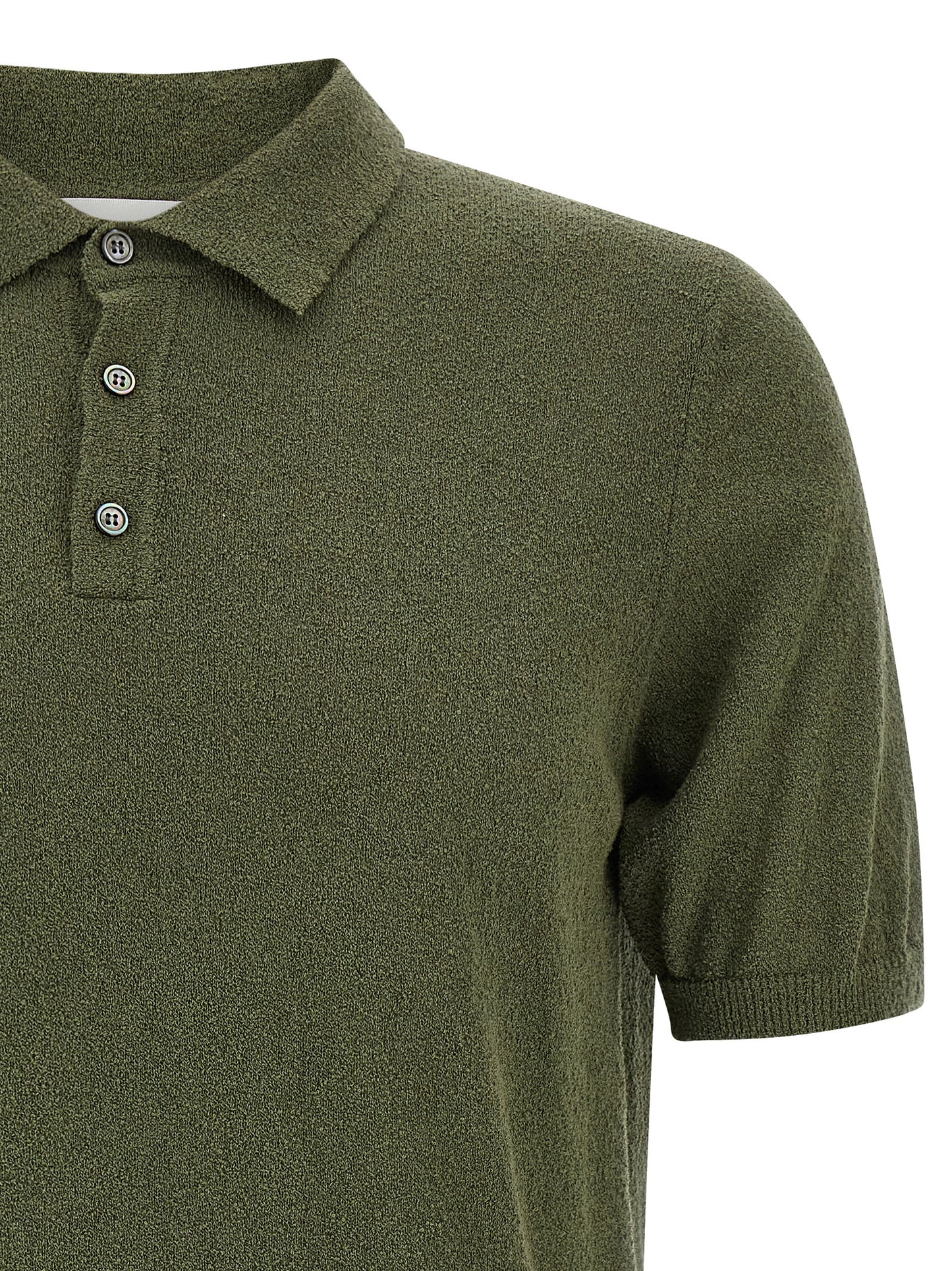 Roberto Collina Men's Short-Sleeve Polyamide Cotton Polo Shirt - Bicolour Green