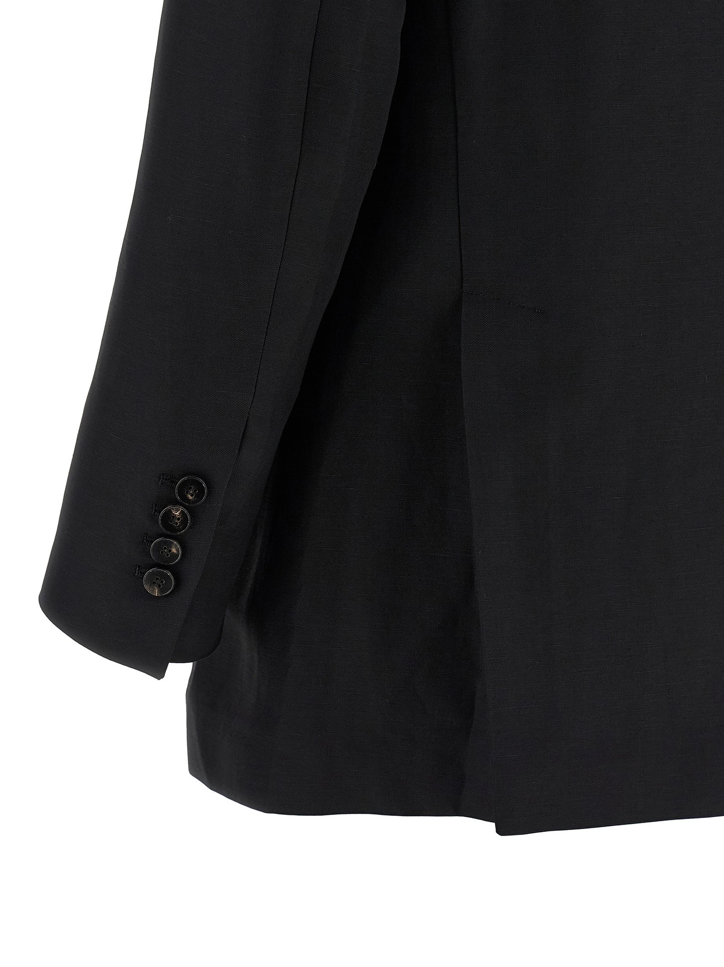 Alberto Biani Women's Double Breasted Linen & Viscose Blazer - Black Horn