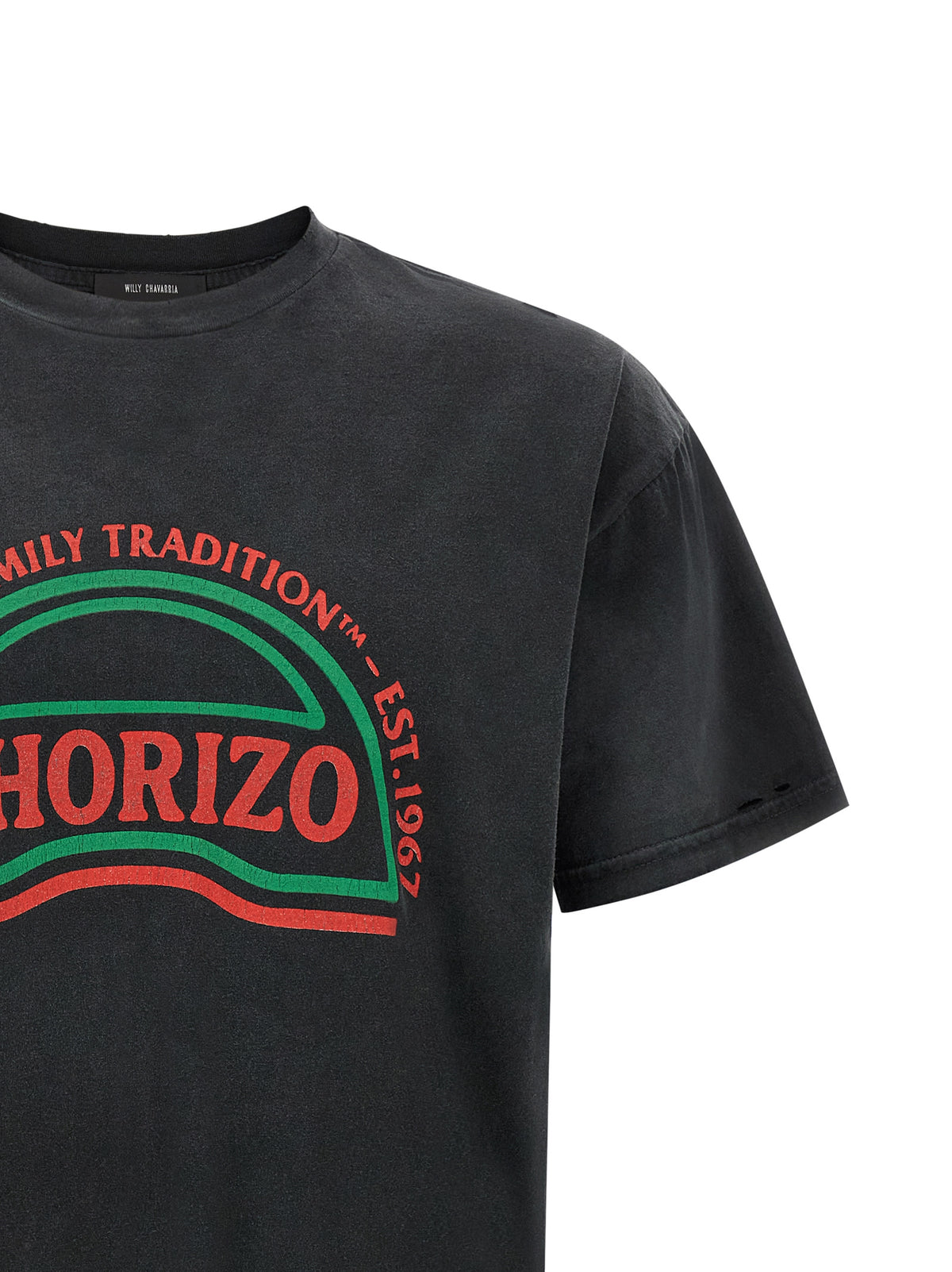 WILLY CHAVARRIA Men's Short-Sleeve Crew Neck Cotton T-Shirt - Black Print