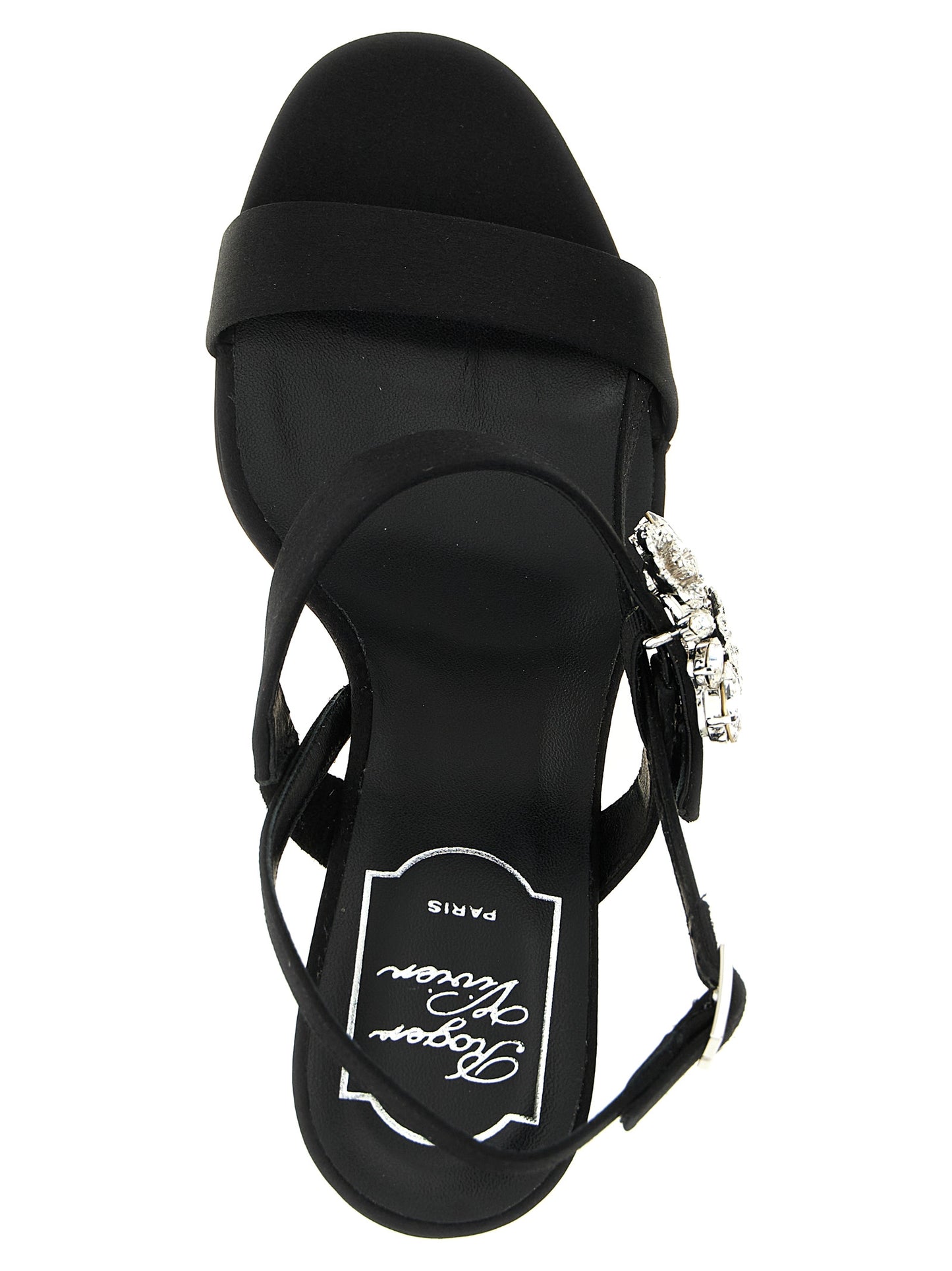 Roger Vivier Women's Viscose Silk Satin & Crystal Stiletto Sandals - Black