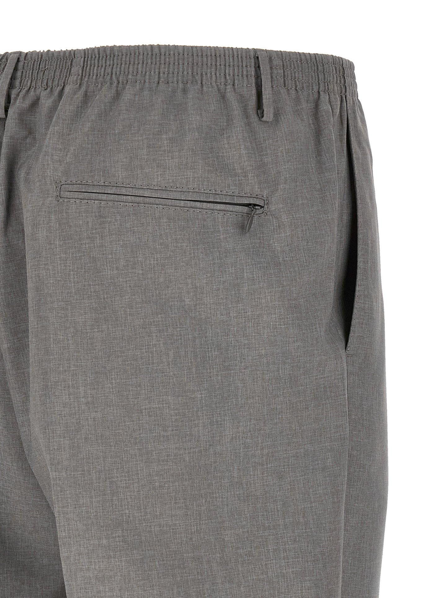 CELLAR DOOR Men's Straight Leg Stretch Polyester & Viscose Trousers - Gray
