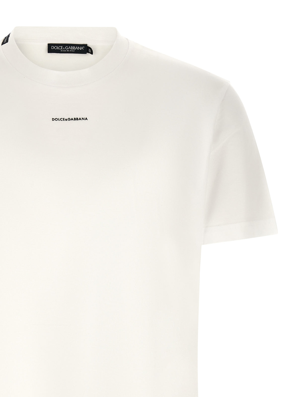 Dolce & Gabbana Men's Relaxed Fit Short-Sleeve Crew Neck Cotton T-Shirt - White