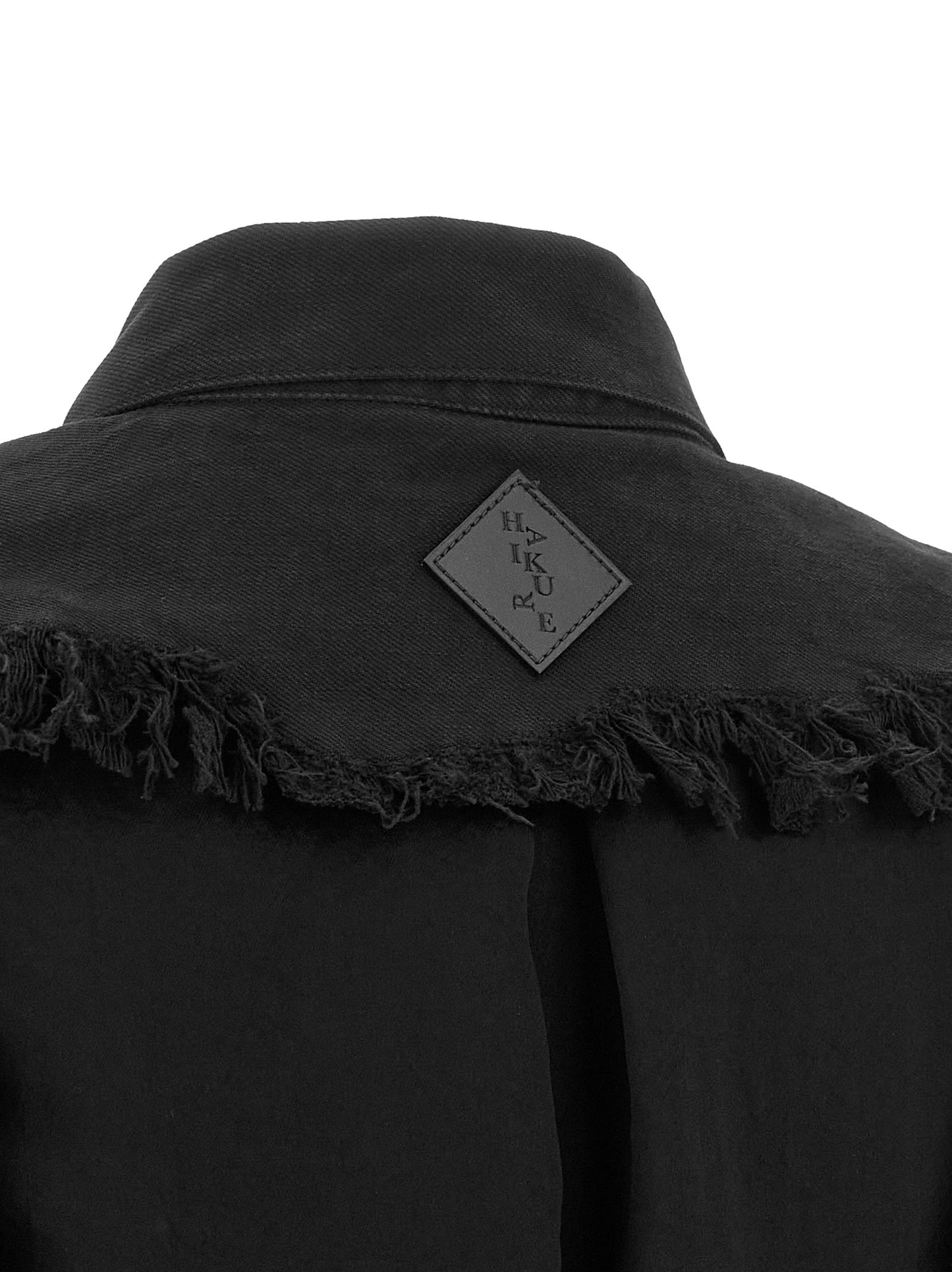 Vest by Haikure for women in satin denim cotton & leather black features an contemporary silhouette, showcasing refined pockets and a contemporary for a sophisticated layered look.