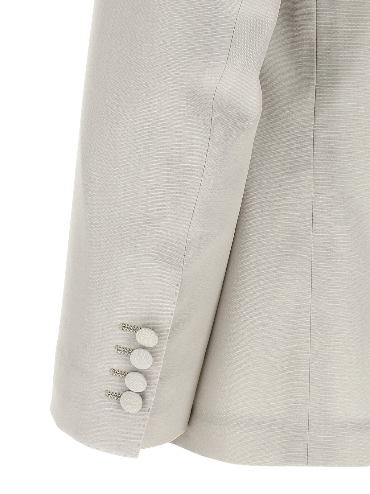 Blazer by Dolce & Gabbana for men in virgin wool gray showcases a polished silhouette, highlighted by a refined and polished for a sophisticated finish.
