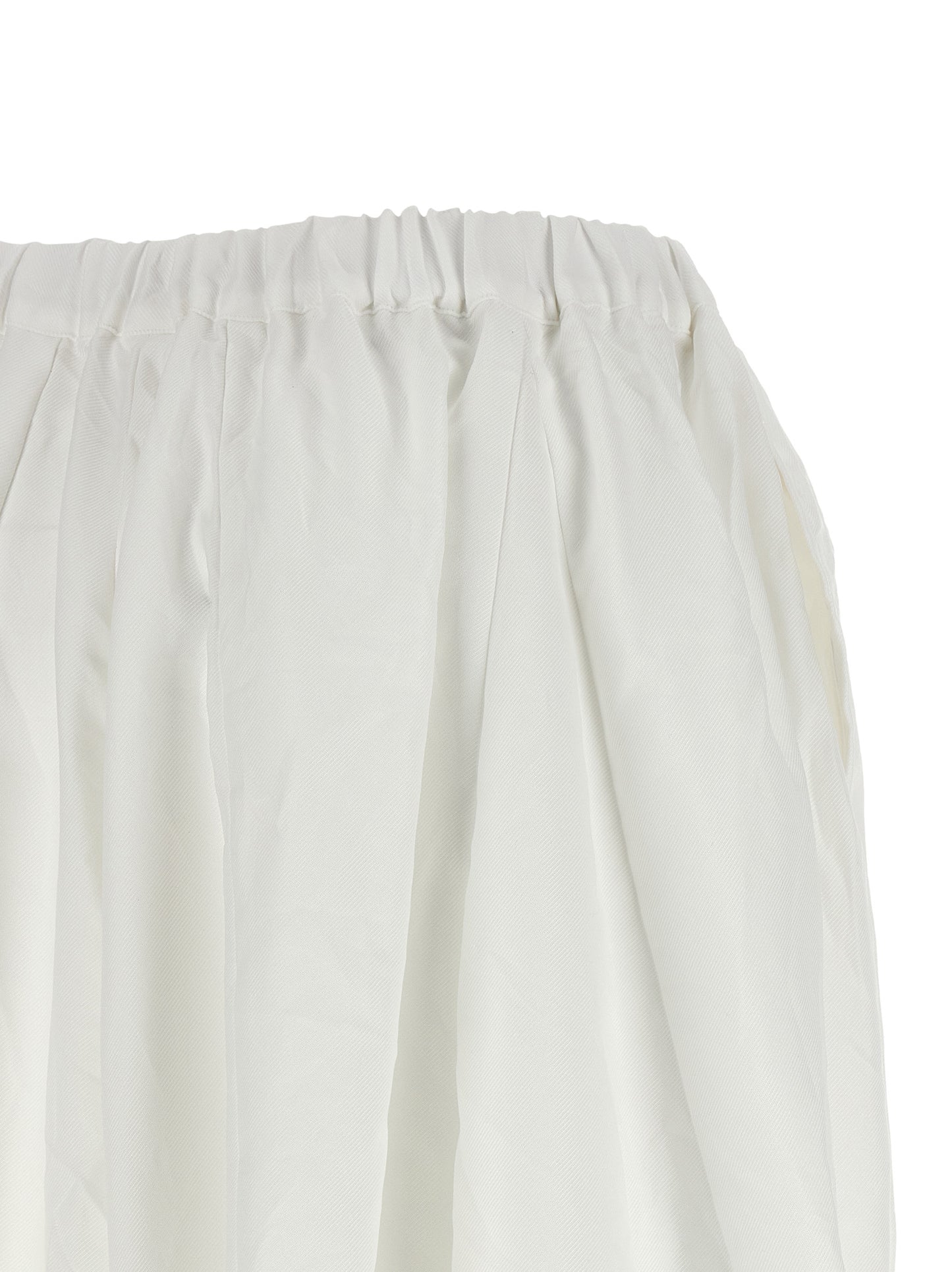 Comme Des Garçons Women's Wide Polyester Twill Casual Pants - White