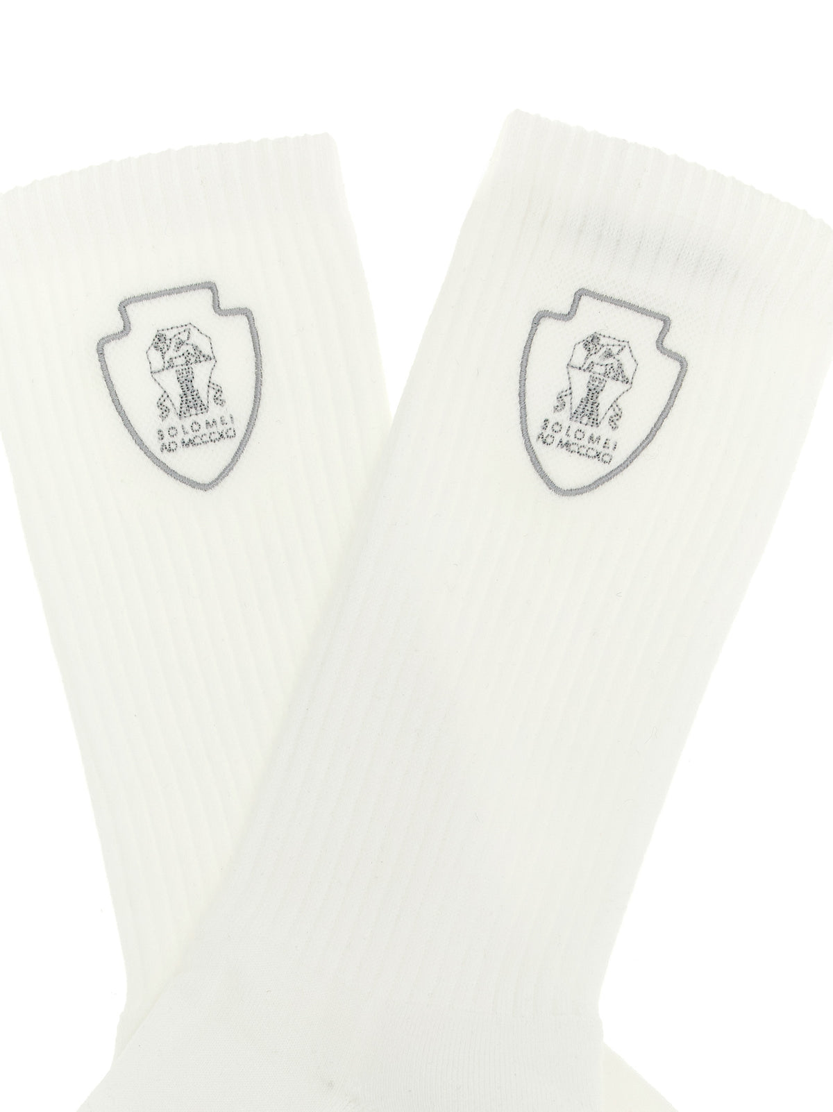 Brunello Cucinelli Men's Stretch Polyamide Cotton Socks - White