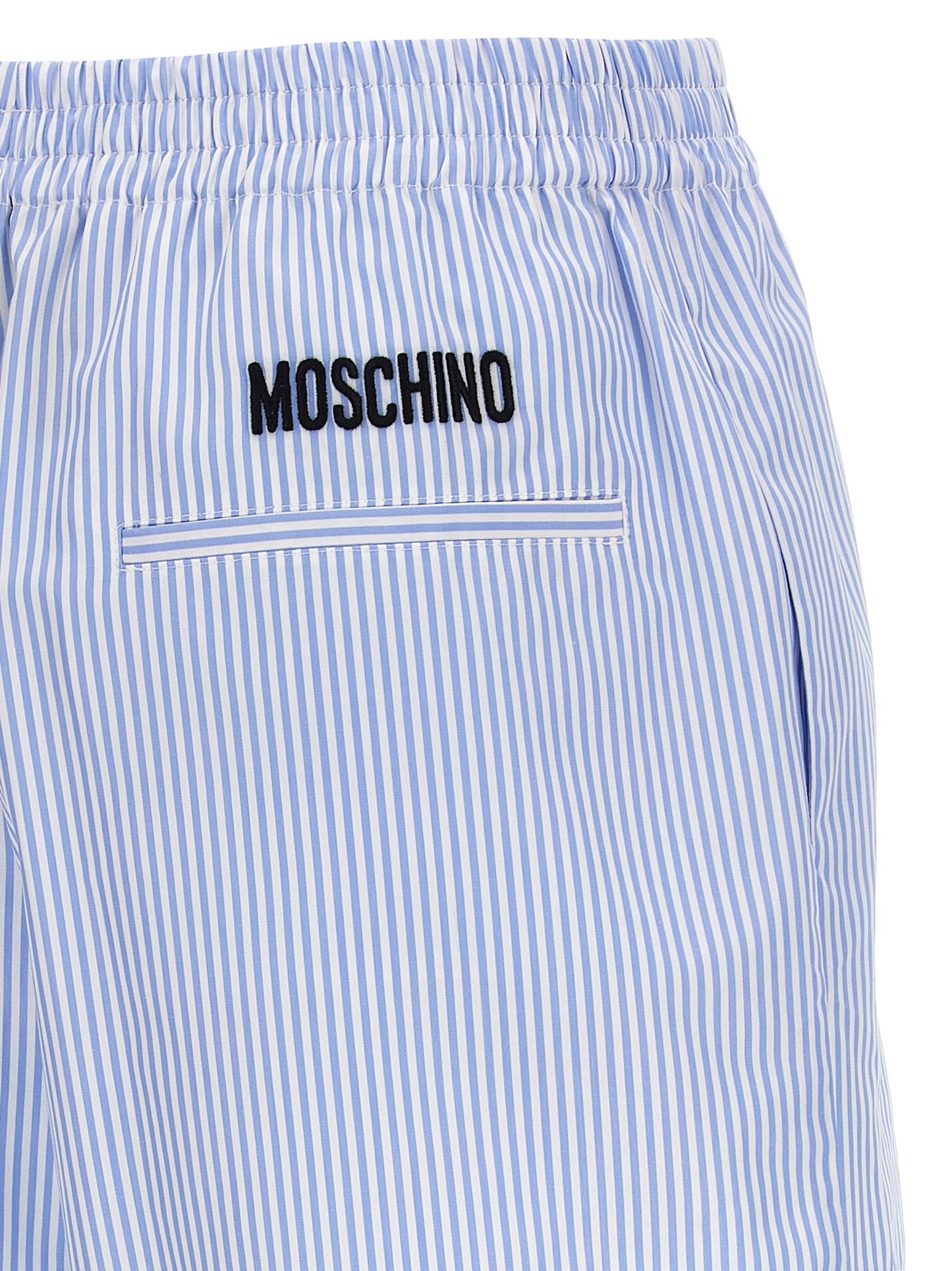 Moschino Women's Cotton Cargo Shorts - Light Blue Striped