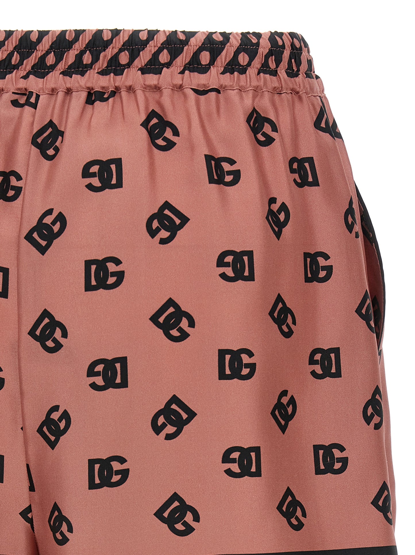 Bermuda Shorts by Dolce & Gabbana for women in silk satin multicolor & pink presents a contemporary silhouette, showcasing a contemporary with a refined short and elegant .
