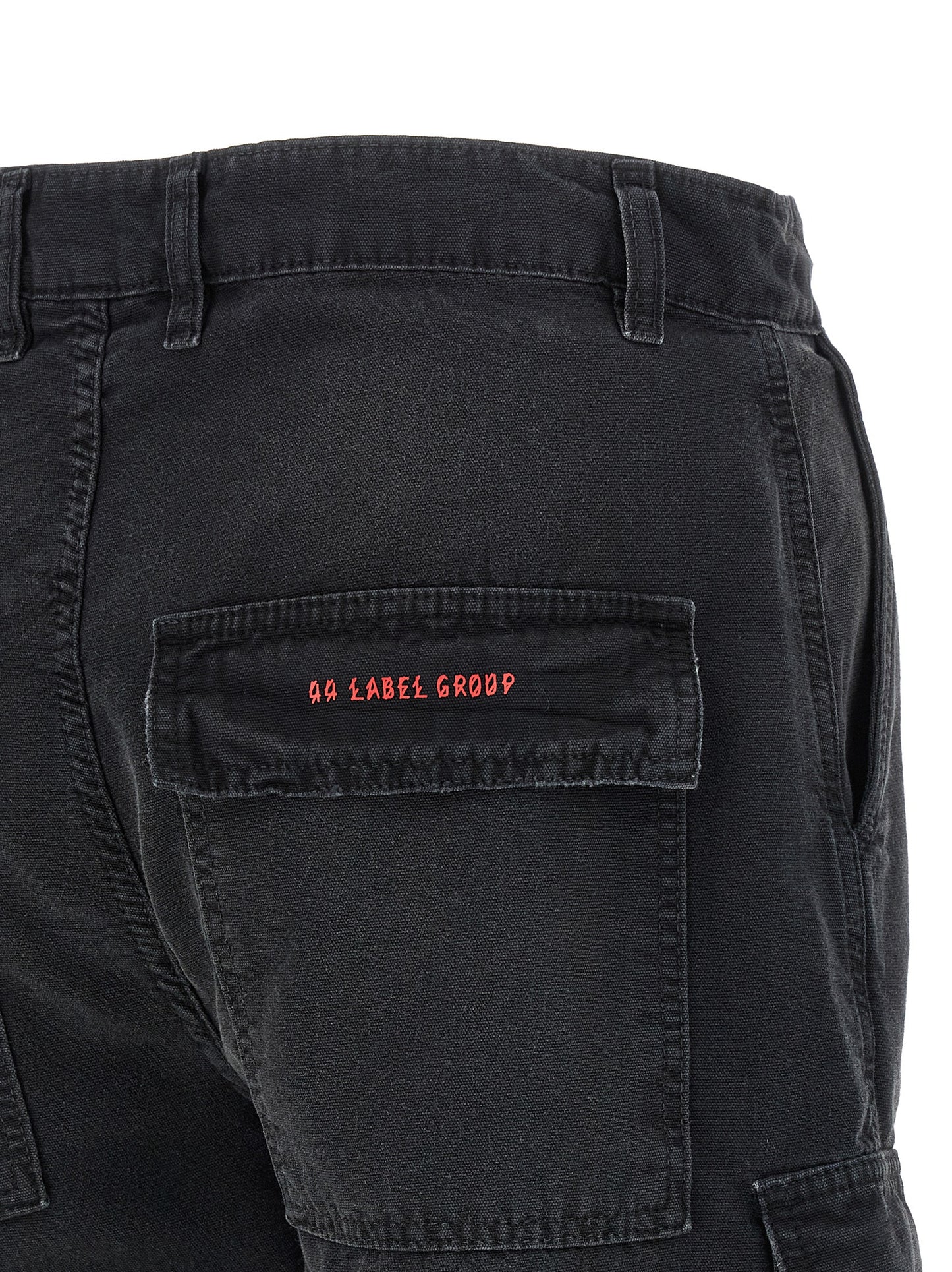 Denim Shorts by 44 Label Group for men in denim cotton black, signature & print features an effortlessly on trend silhouette, showcasing a effortlessly on trend wide and short cut with a comfortable for a refined look.
