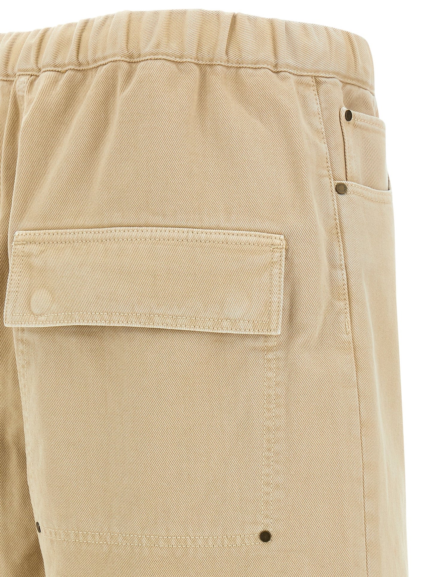 Entire Studios Men's Wide Cotton Canvas Bermuda Shorts - Beige