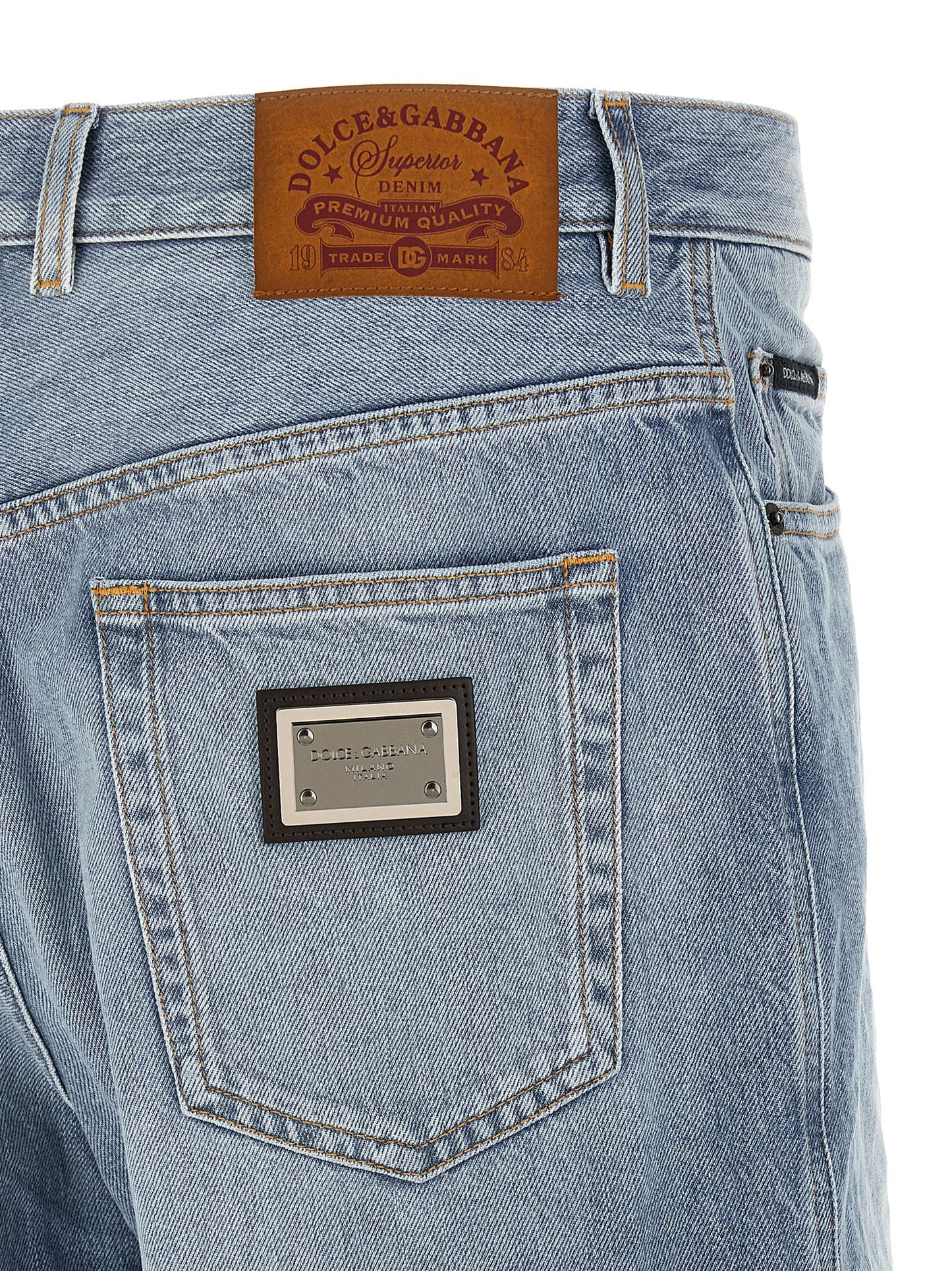 Denim Shorts by Dolce & Gabbana for men in denim cotton light-blue features an effortlessly on trend silhouette, showcasing a effortlessly on trend wide and short cut with a comfortable for a refined look.