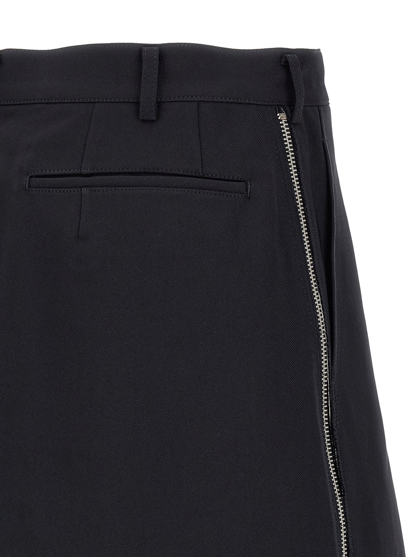 Comme Des Garçons Men's Wide Polyester Bermuda Shorts - Blue Herringbone
