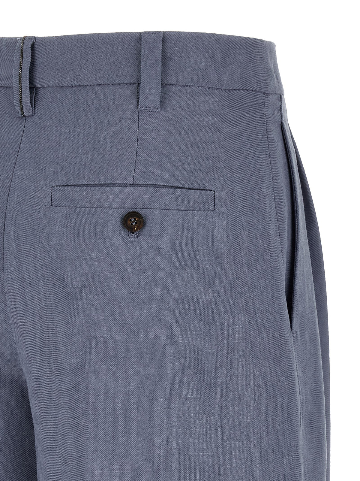 Brunello Cucinelli Monile Women's Wide Viscose Linen Twill Bermuda Shorts - Blue