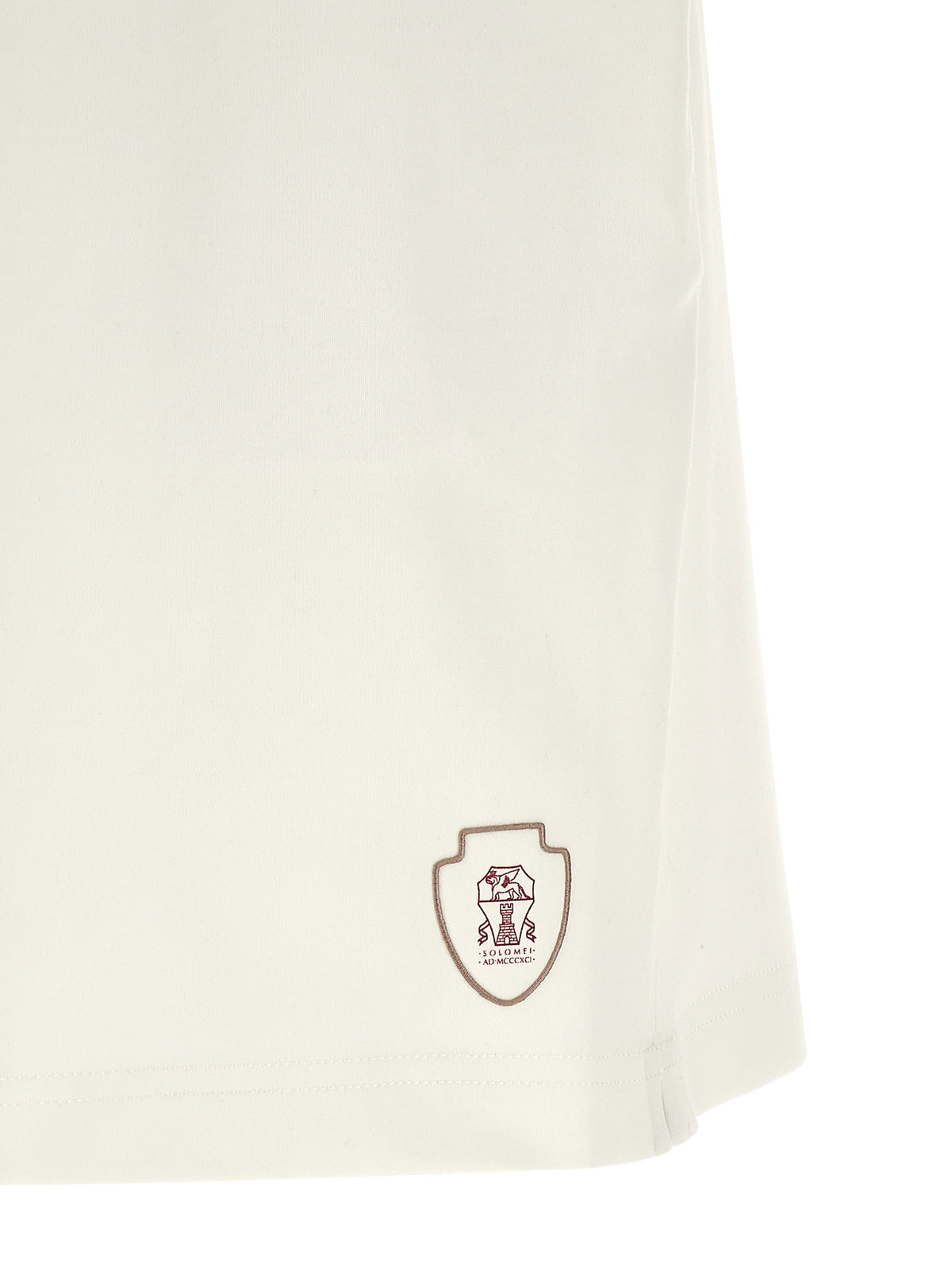 Bermuda Shorts by Brunello Cucinelli for men in cotton white presents a contemporary silhouette, showcasing a contemporary with a refined long short and elegant .