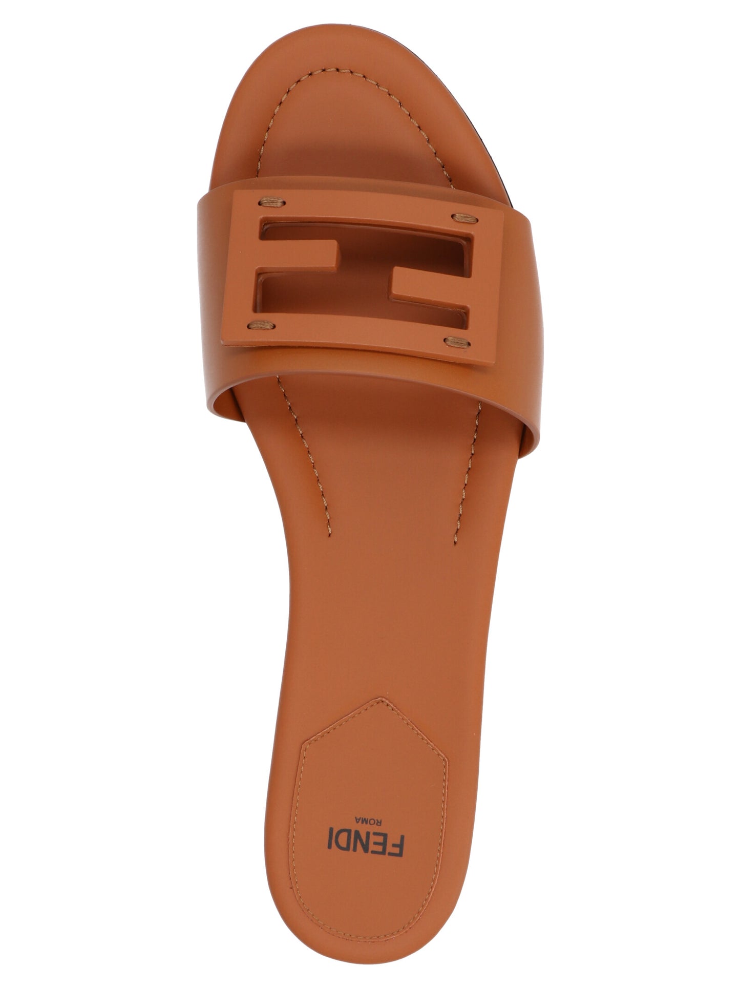 Sliders Flat Shoes by Fendi for women in lamb leather brown showcases a enchanting silhouette as part of the Women's Lamb Leather Sliders Flat Shoes collection, defined by a enchanting and for a enchanting look.