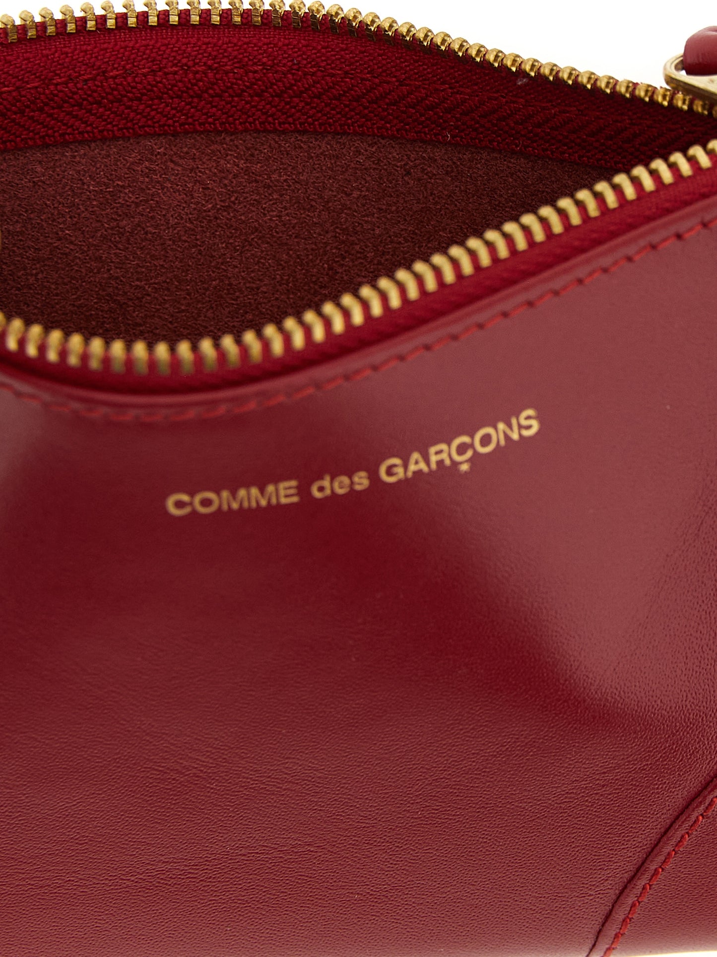 Comme Des Garçons Calfskin Leather Cardholder Card Case - Multicolor Red Print