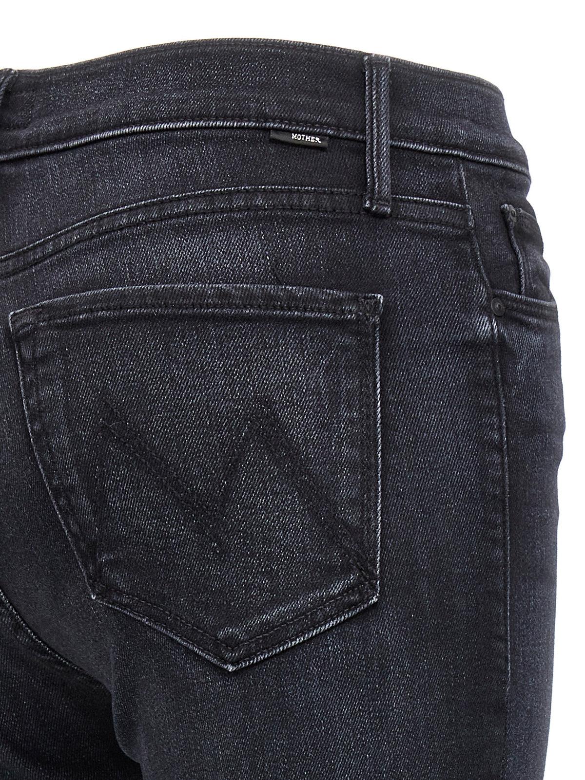 Mother Denim Women's Slim Mid Rise Stretch Denim Cotton Jeans - Black