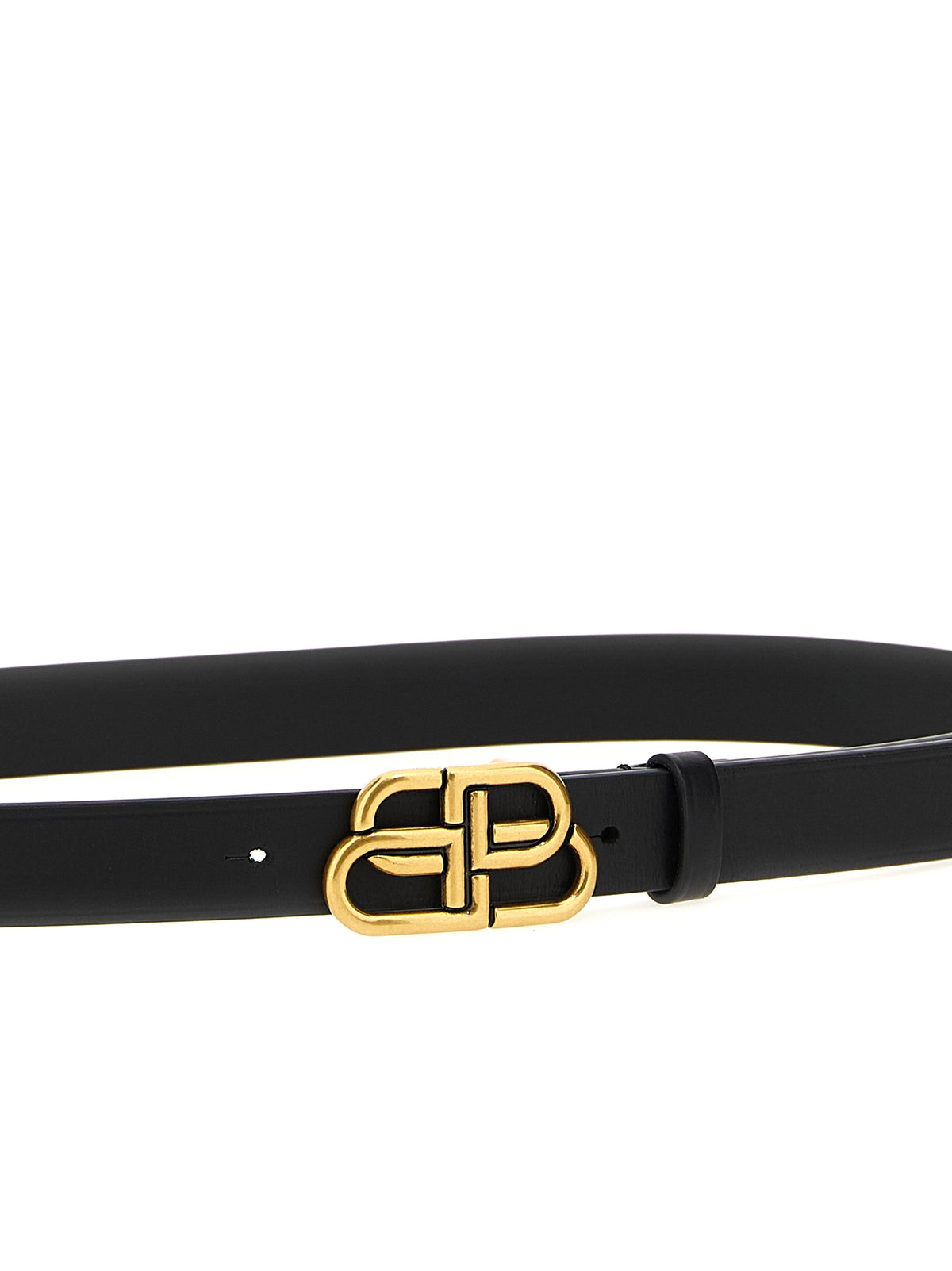 Belt by Balenciaga for women in calfskin leather black & gold presents a artisanal silhouette from the Calfskin Leather Belt collection, showcasing an artisanal design and refined craftsmanship for a artisanal look.