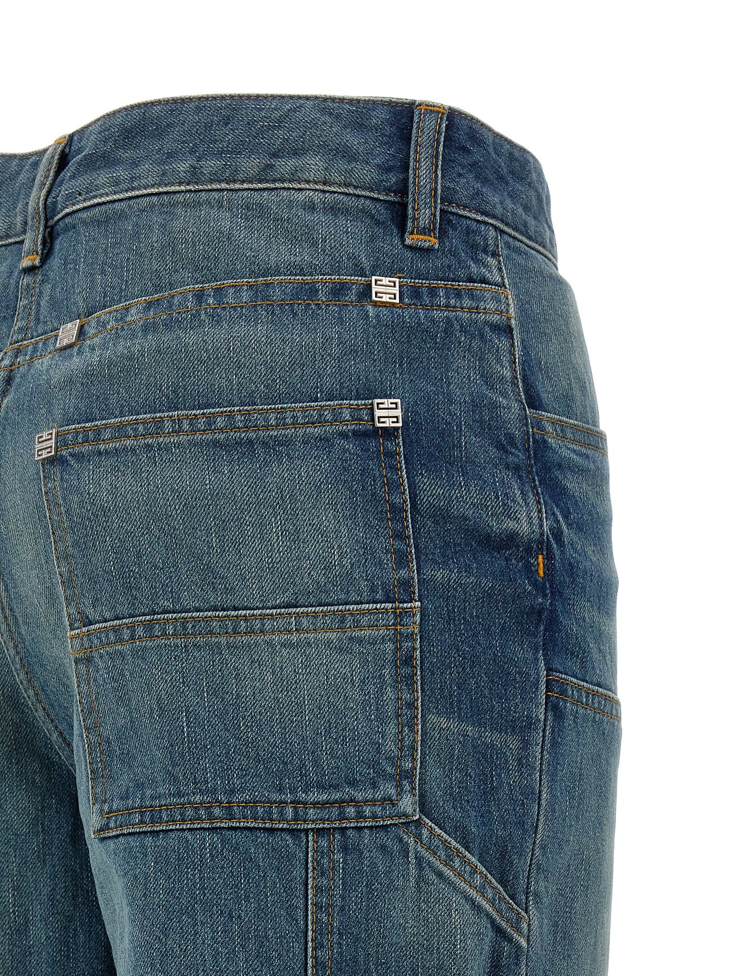 Givenchy Women's Flared Regular Fit Wide Denim Cotton Jeans - Blue