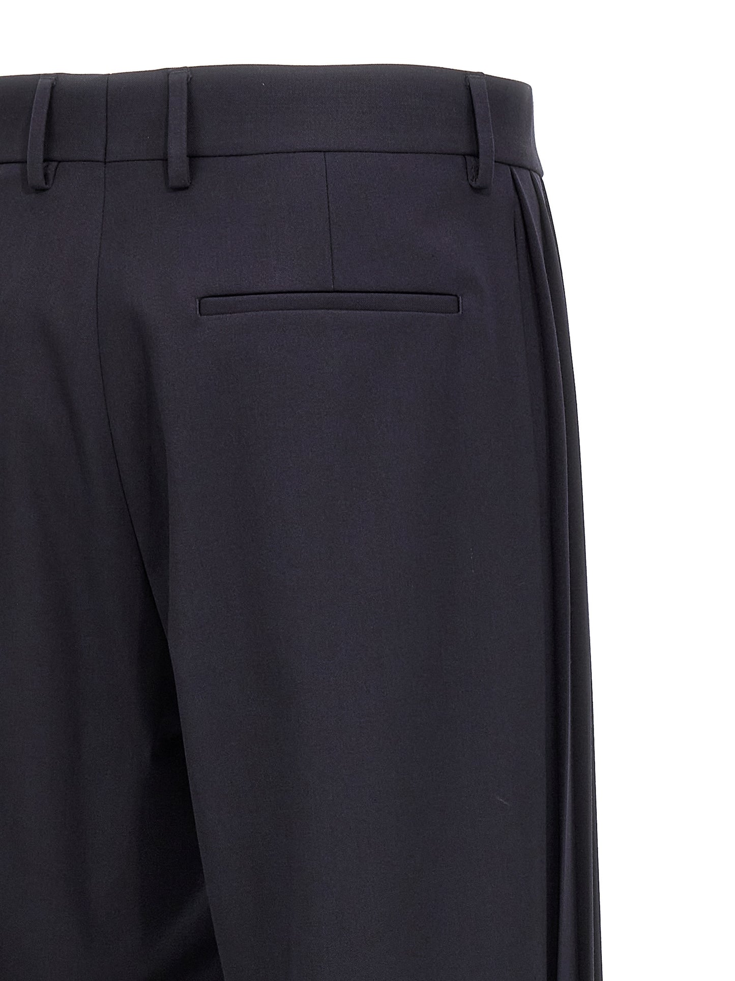 Fendi Men's Polyester & Virgin Wool Trousers - Blue
