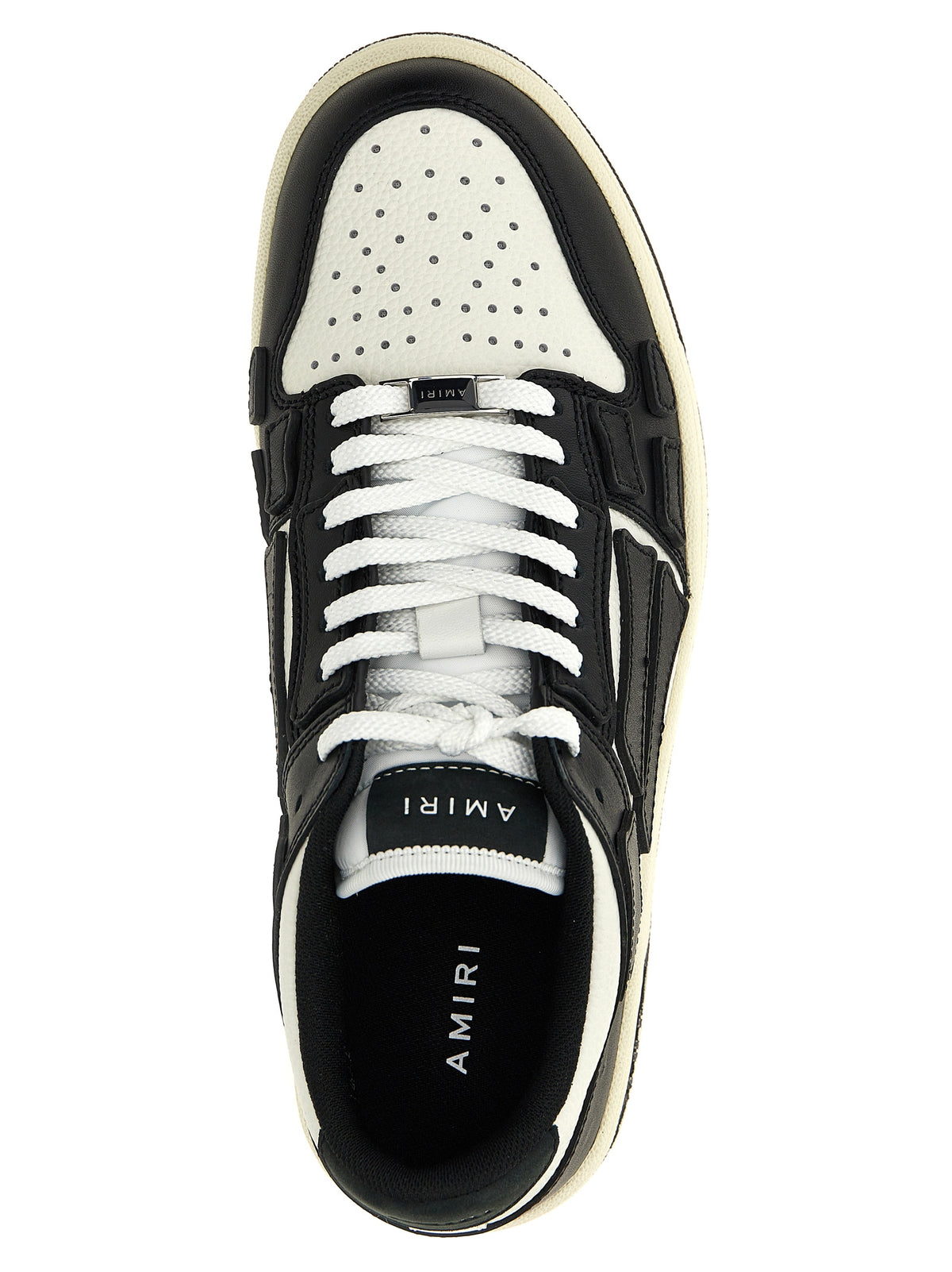 Amiri Men's Low Top Bos Taurus Cowhide Leather Sneakers - Bicolour Black White