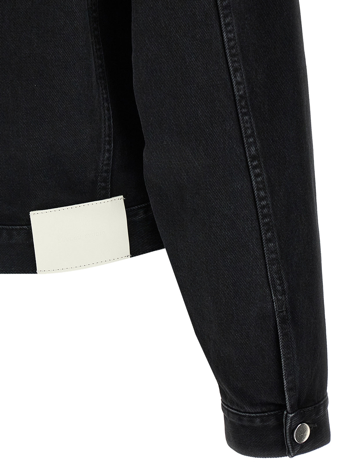 Loulou De Saison Lou Women's Organic Denim Cotton & Leather Trucker Jacket - Black