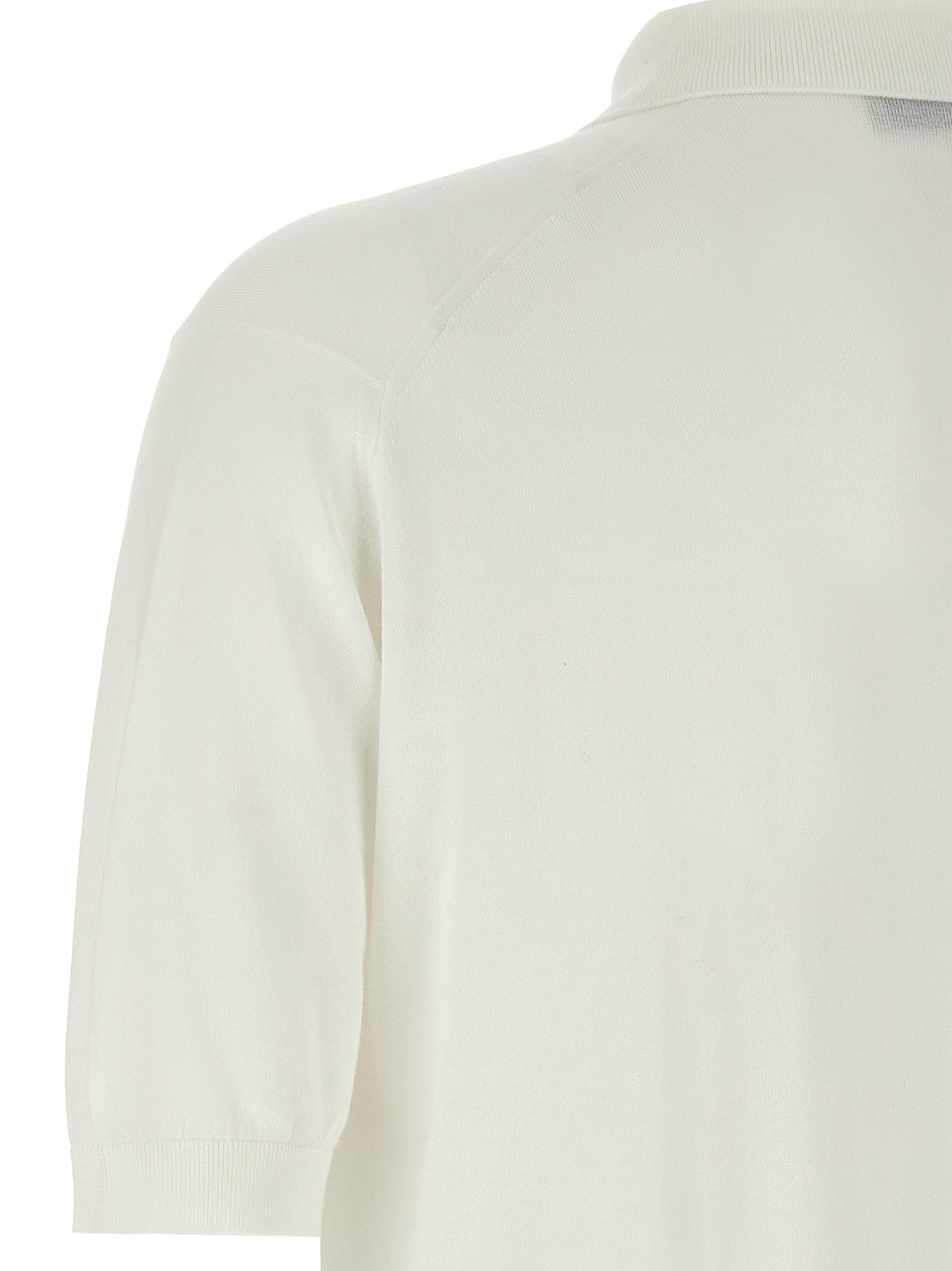 JOHN SMEDLEY Crisp Men's Short-Sleeve Cotton Polo Shirt - White