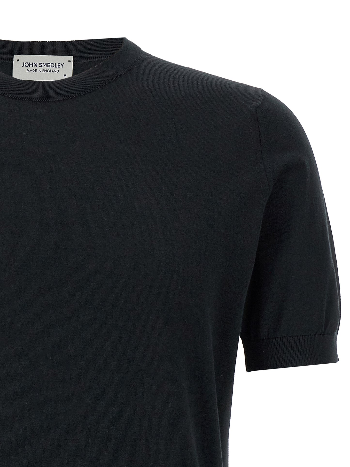 JOHN SMEDLEY Men's Short-Sleeve Crew Neck Cotton T-Shirt - Black