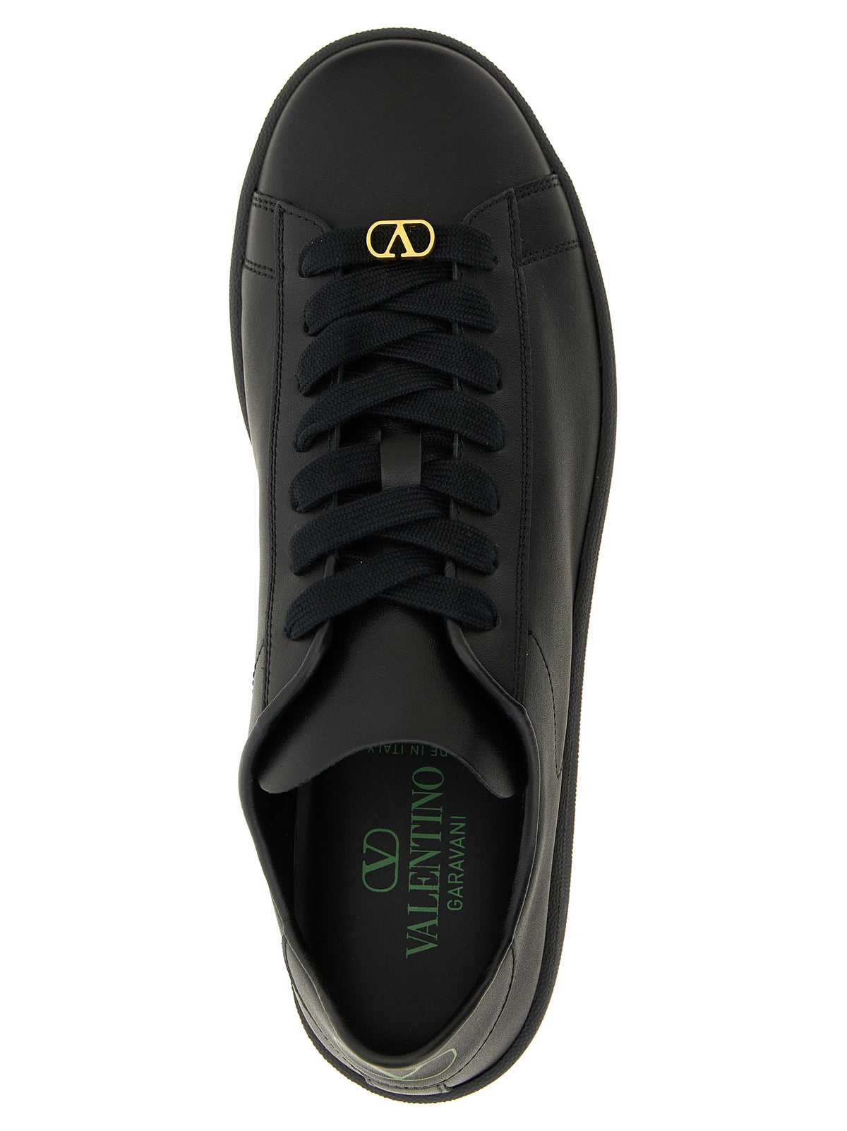 Sneakers by Valentino Garavani for men in calfskin leather black & signature presents a sumptuous silhouette, artfully capturing the essence of the V Logo Men's Low Top Calfskin Leather Sneakers with its sumptuous low-top style design.