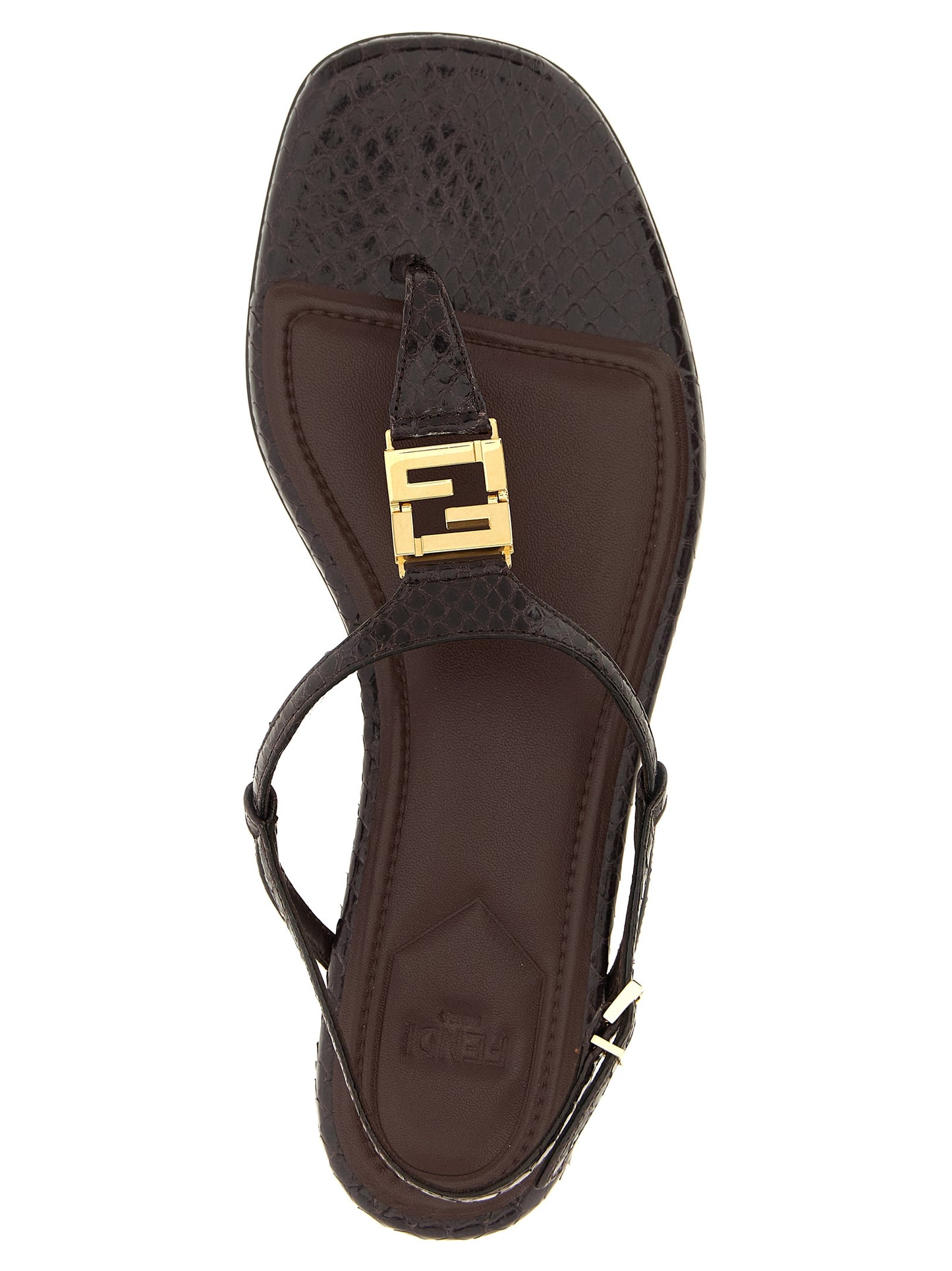 Fendi Women's Ayers Calf Leather Flat Thong Sandals - Purple