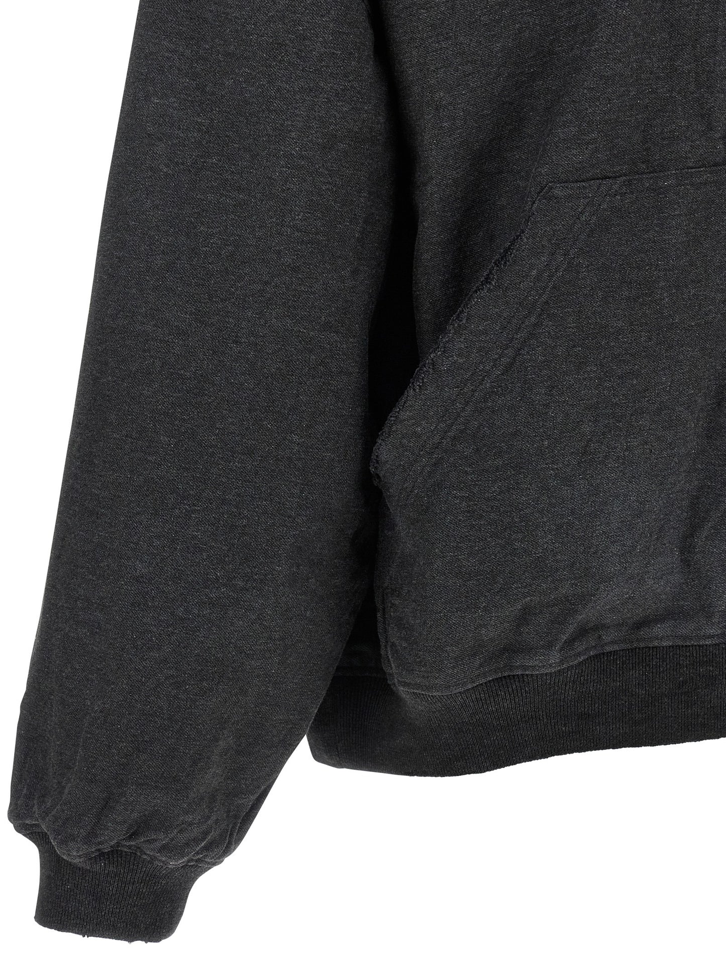 Sweatshirt Hoodie by Balenciaga for men in gray features an avant-garde silhouette, showcasing a sophisticated and detail for a truly avant-garde finish.
