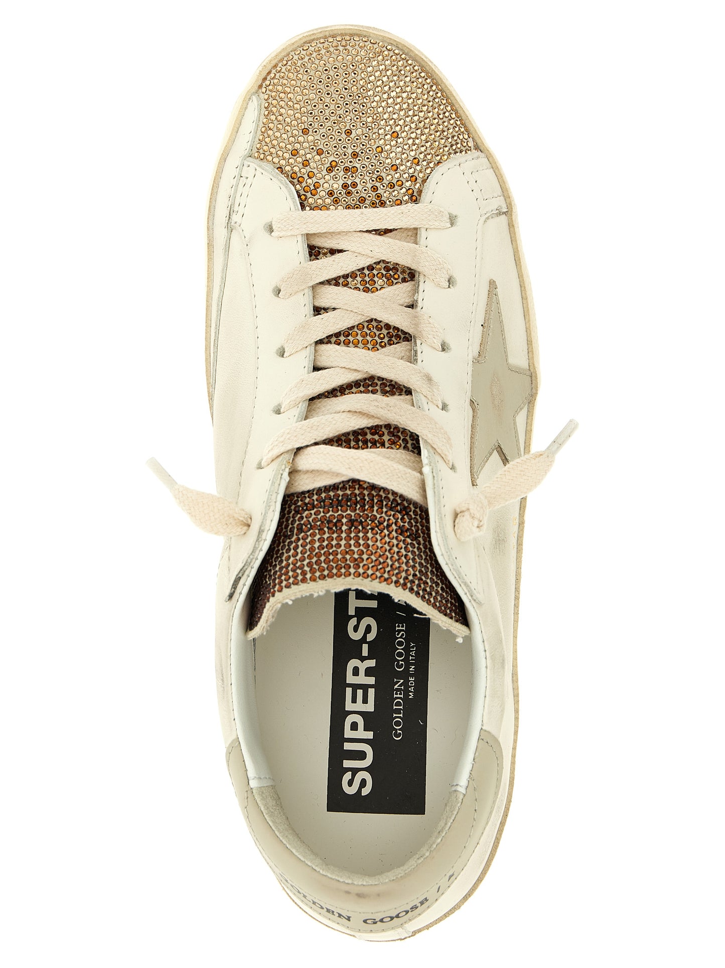 Sneakers by Golden Goose for women in cowhide leather & crystal multicolor presents a impeccable silhouette as Women's Low Top Cowhide Leather & Crystal Sneakers, expertly defined by a impeccable low-top style for a impeccable, high-fashion look.