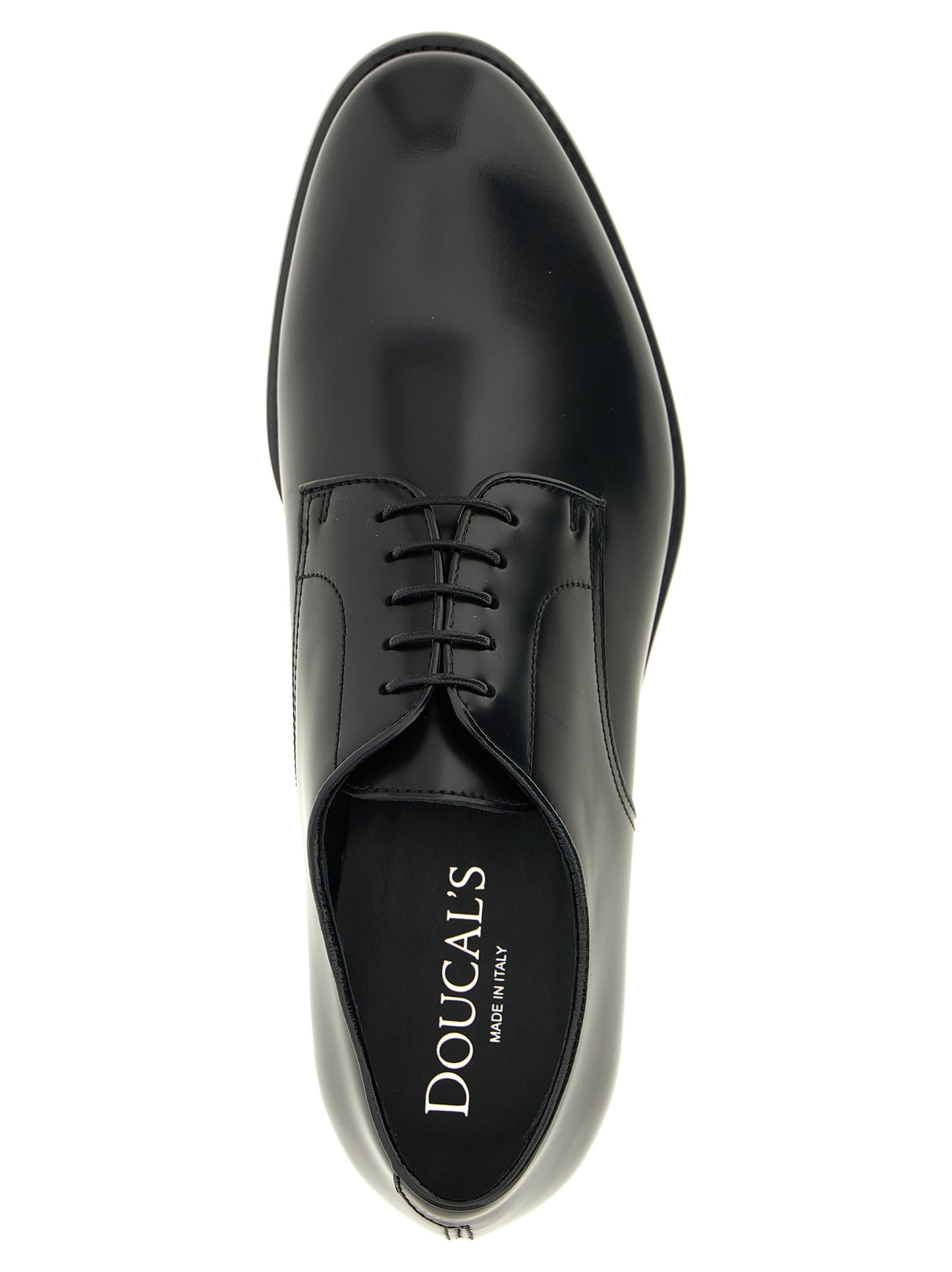 Doucal's Men's Calfskin Leather Derby Lace-Up Shoes - Black